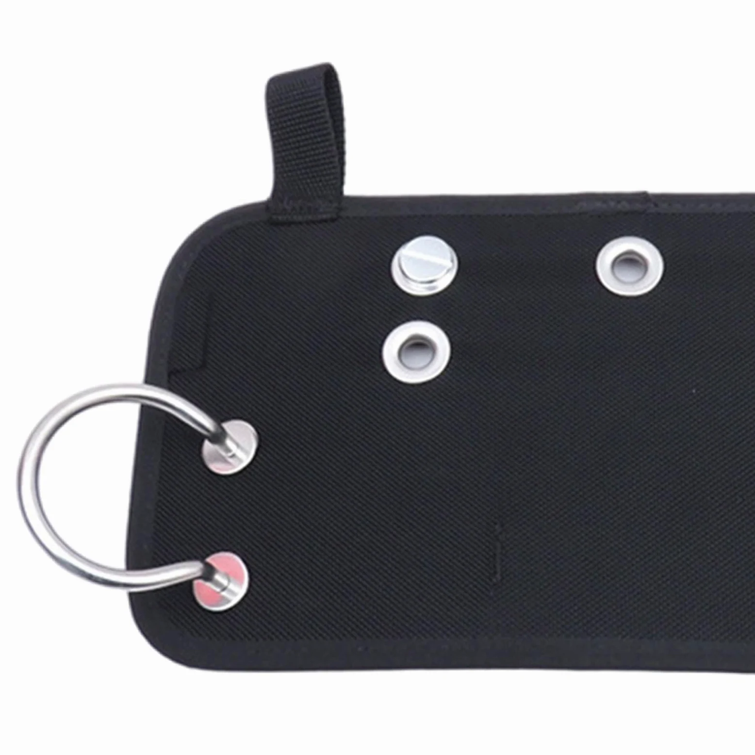 Placa de Culata de Buceo Sidemount Acero Inoxidable. Sujeción fiable a la Botella. Asa Robusta. Material: Fabricada en plástico Pet y Tela Nailon 1680D. Placa Culata Buceo Scuba Tech