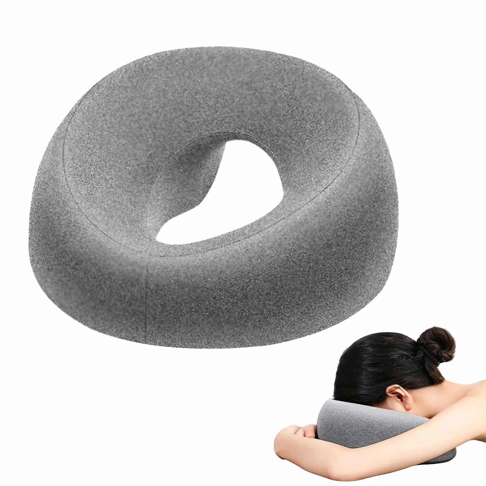 Cojín facial de espuma viscoelástica en forma de U para masaje, reposacabezas con agujero para cama de masaje