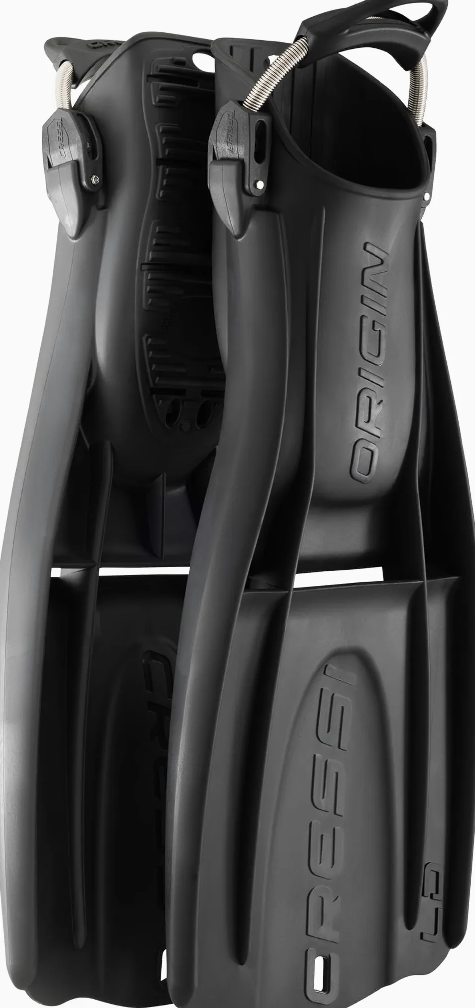 Cressi Origin - Aletas Ajustables de talón Abierto, Color Negro, XS/S