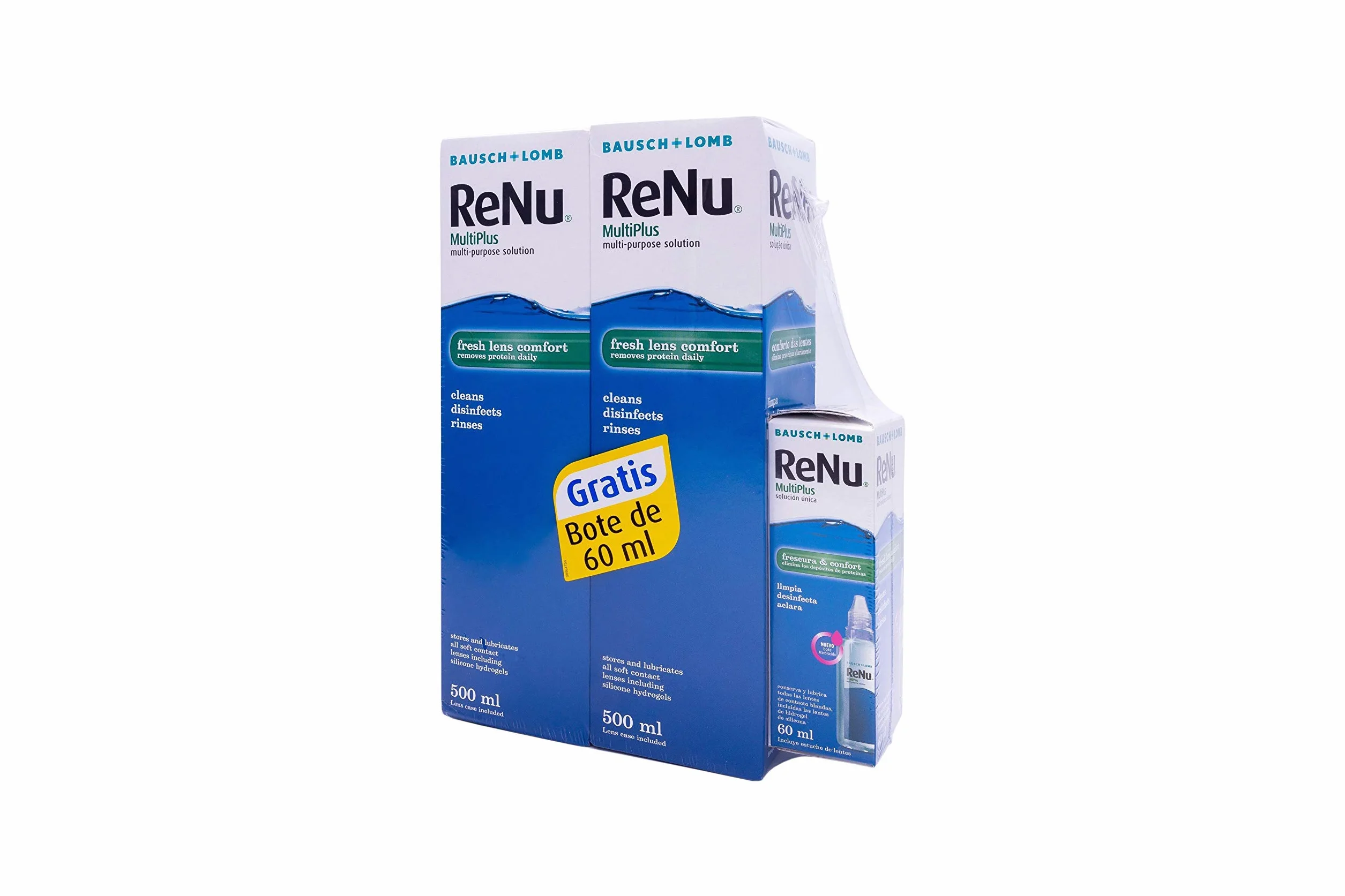 Bausch + Lomb Renu MultiPlus Solución Única 2 x 500ml + 60ml para lentes de contacto blandas