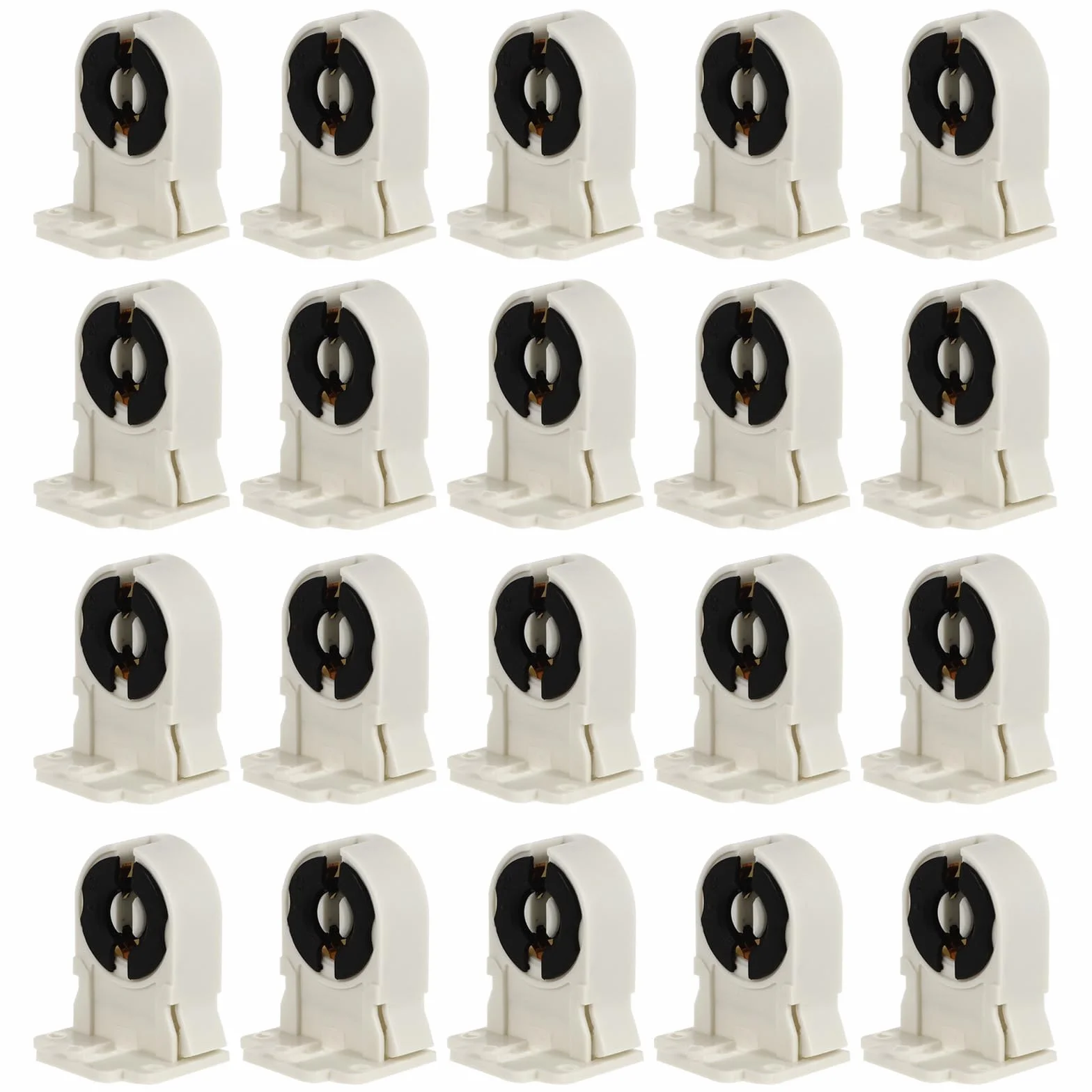 Homoyoyo Soportes para Lámparas Fluorescentes T8, Clips para Tubos Fluorescentes, Portalámparas Blanco, No Puente