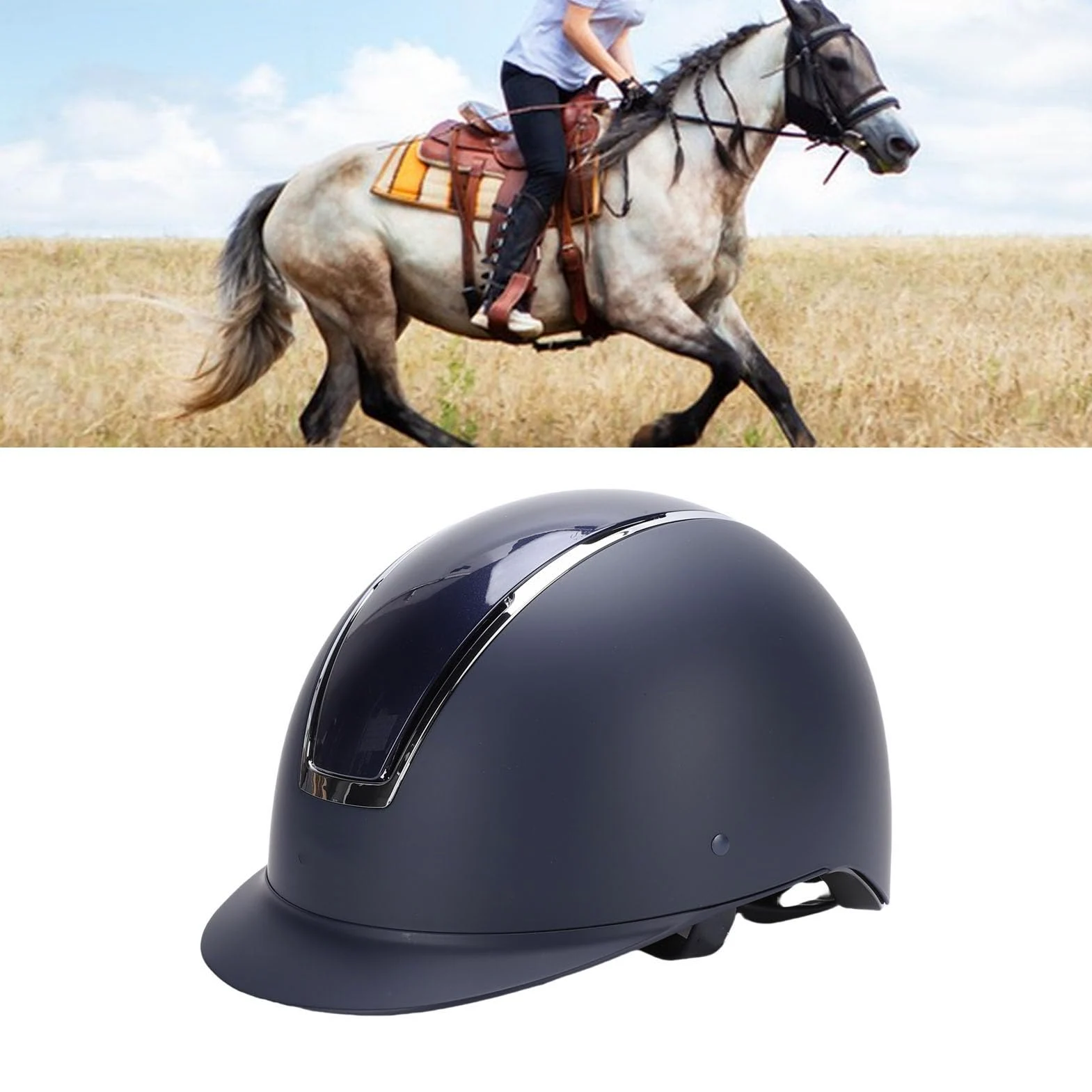Casco para Montar a Caballo, Equipo de Protección Cómodo y Ajustable con Forro Interior de Repuesto, Ideal para Espectáculos de Entrenamiento Ecuestre y Equitación de Ocio