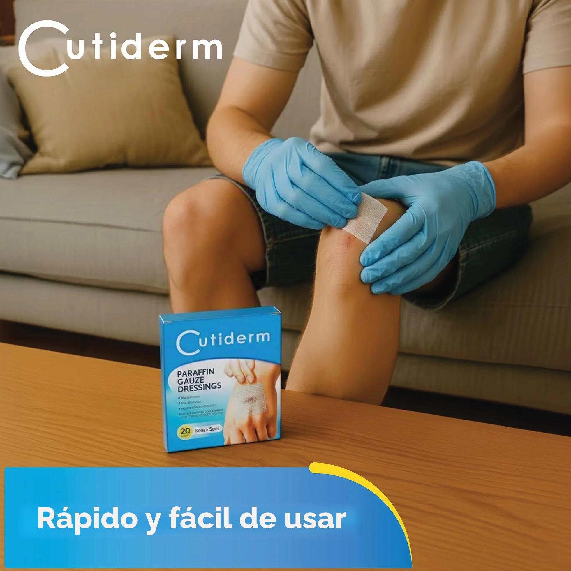Cutiderm Apósitos De Gasa De Parafina 5cm x 5cm Paquete 20 unidades
