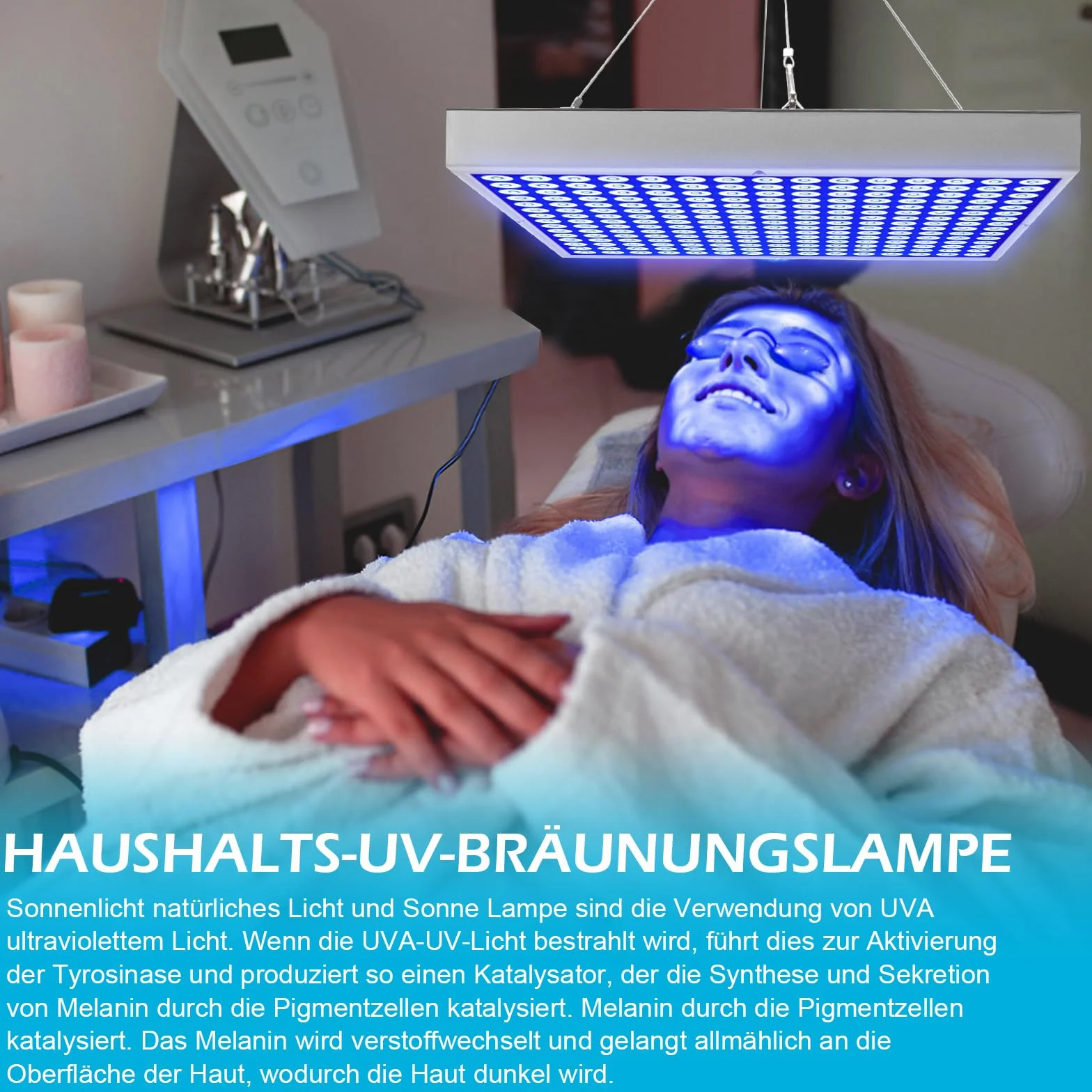 Solarium bronceador facial 45W 225 LED con soporte