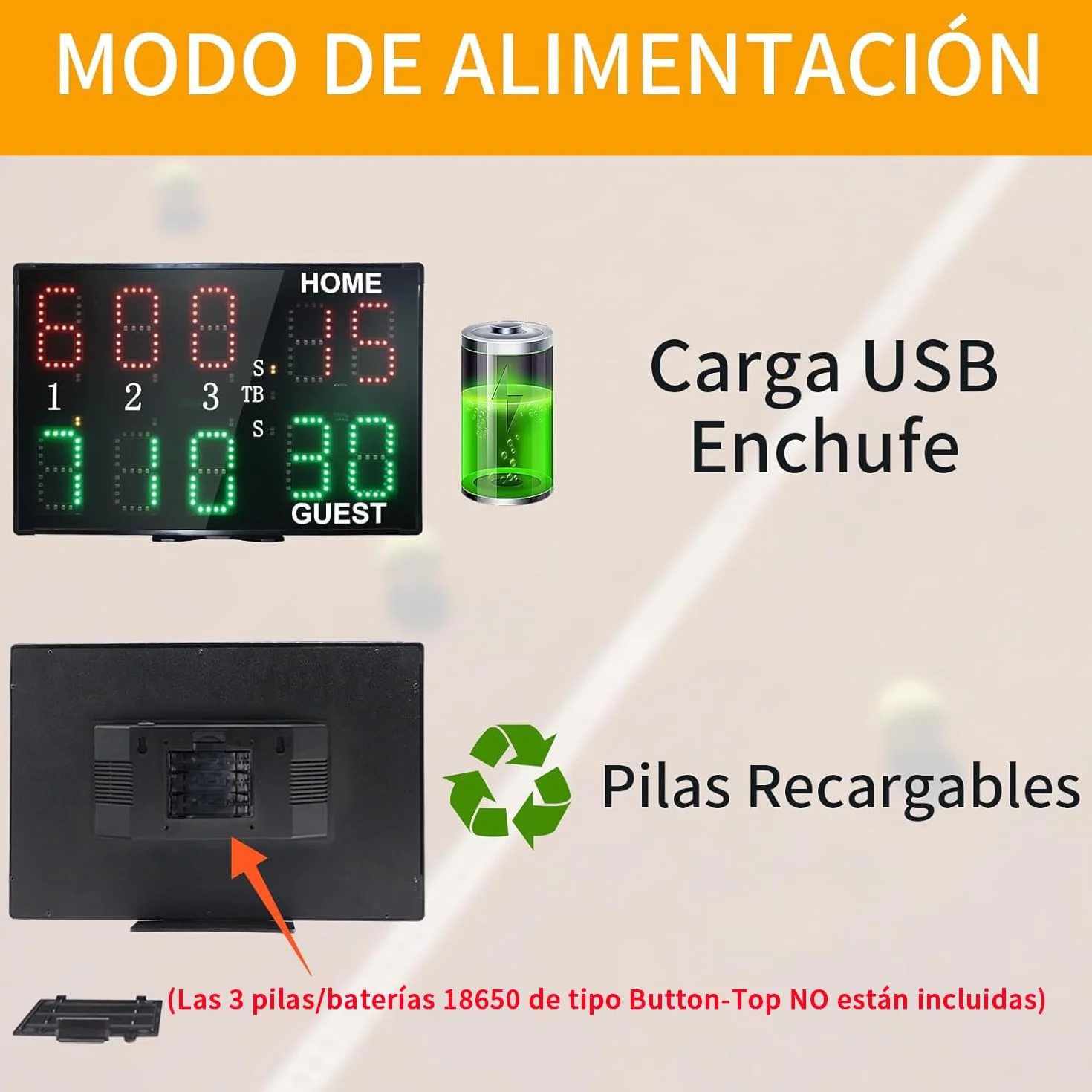 Marcador Digital LED Portátil 10 Dígitos para Tenis y Padel con Control Remoto