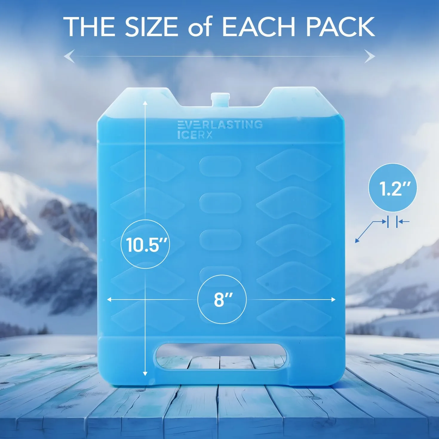 Paquetes de hielo reutilizables jumbo para enfriador con asa, congelador resistente, paquete de 2