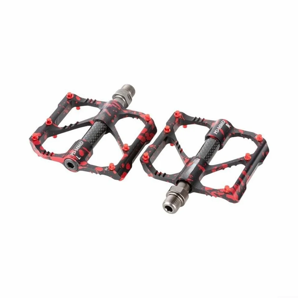 Pedales de bicicleta de aleación de aluminio con rodamientos sellados para ciclismo de carretera MTB, plataforma ancha, diseño plano antideslizante, 9,8 x 9,4 cm