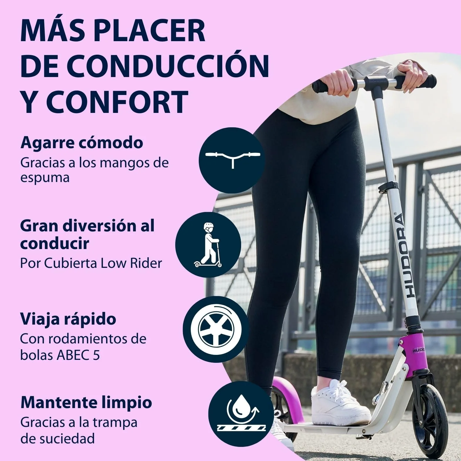 Hudora Bigwheel 205 Pure Patinete Unisex Adulto
