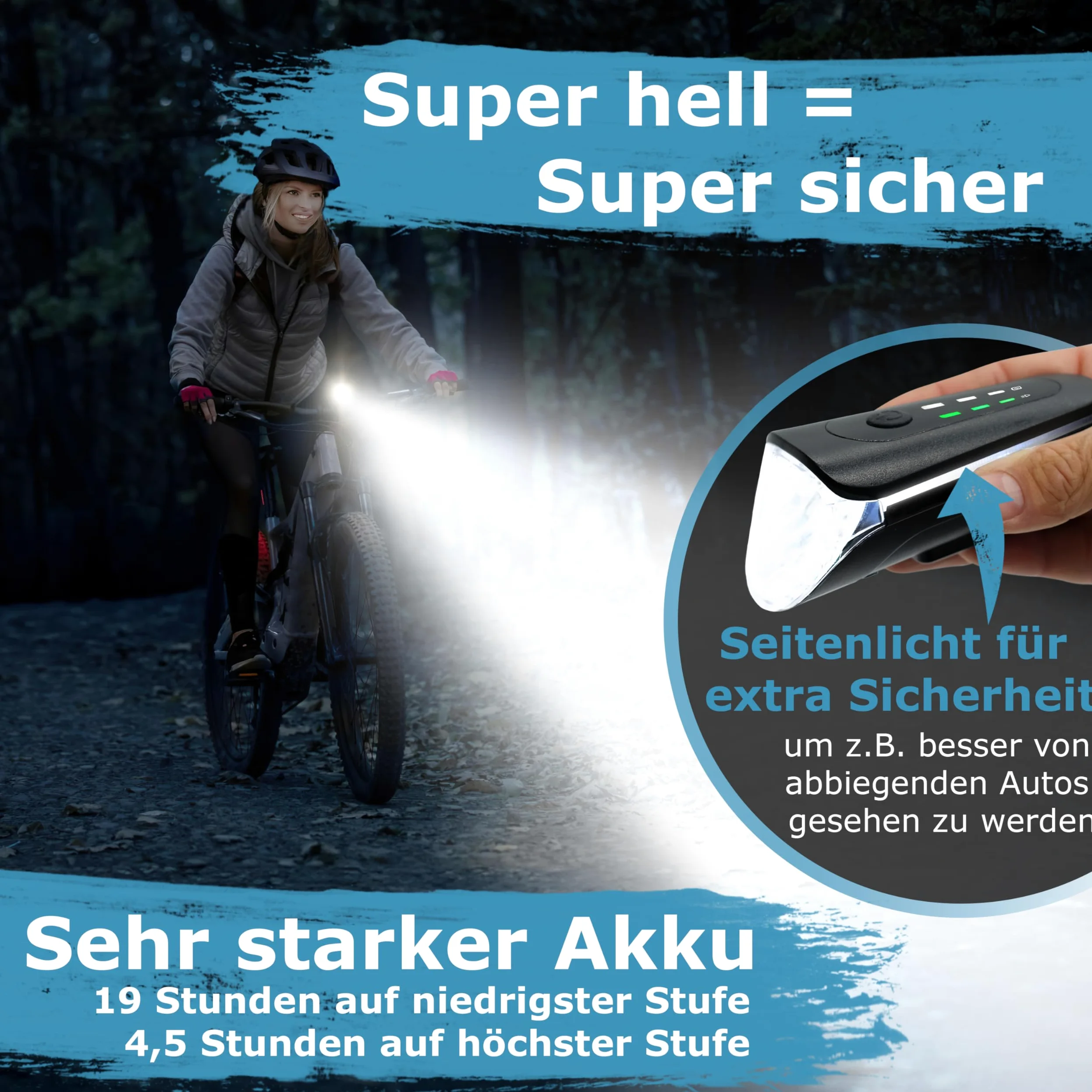 WIDDER Juego de luces delanteras y traseras para bicicleta (homologadas por StVZO, extremadamente brillantes, 170 lúmenes), recargable por USB C, luz de bicicleta con modo automático, juego de luces