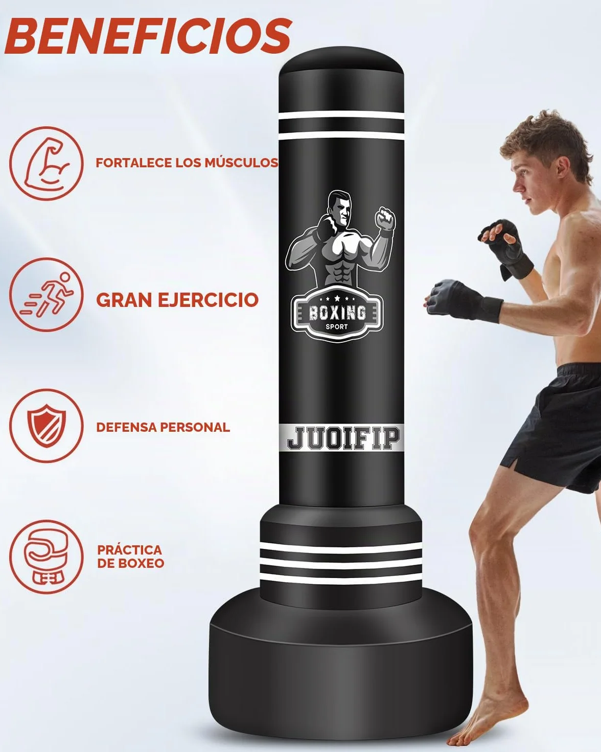 NZQXJXZ 175cm Pesado Saco de Boxeo Adultos, Freestanding Saco de Boxeo Inflable Kickboxing Bolsa para Entrenamiento MMA Muay Thai Fitness