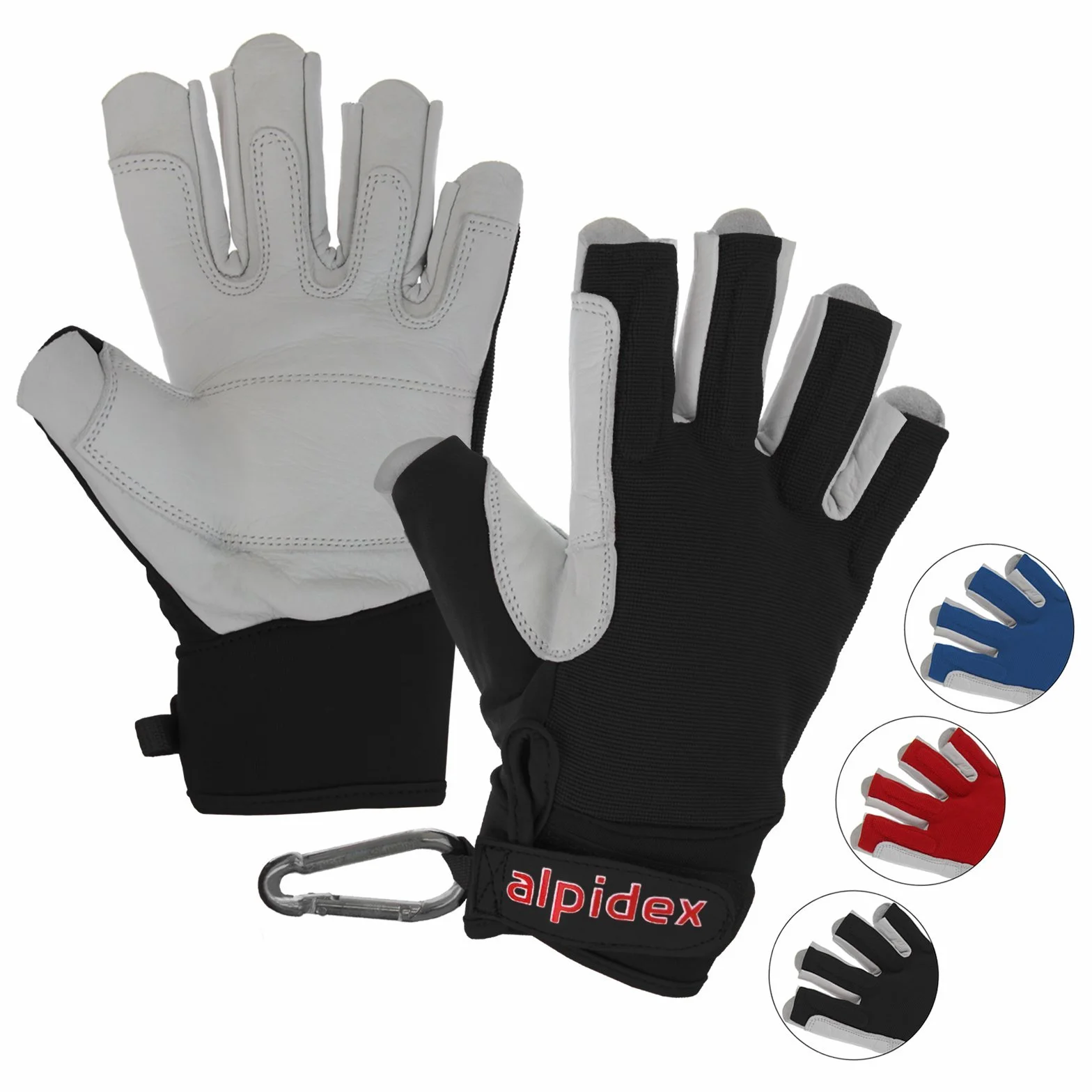 ALPIDEX Guantes de Escalada Unisex de Cuero auténtico