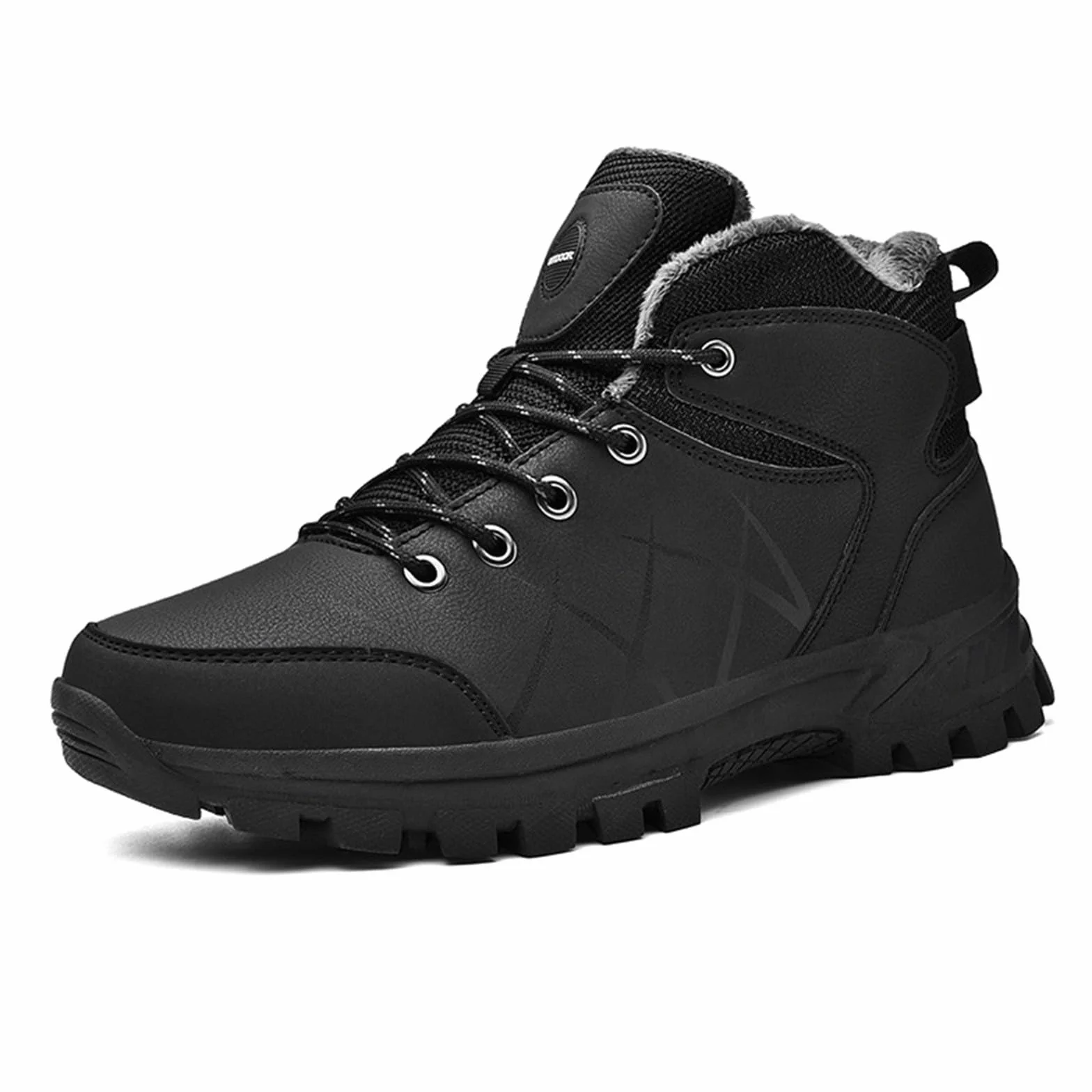 Botas de nieve de cinco dedos antideslizantes de felpa para hombre y mujer negro 40