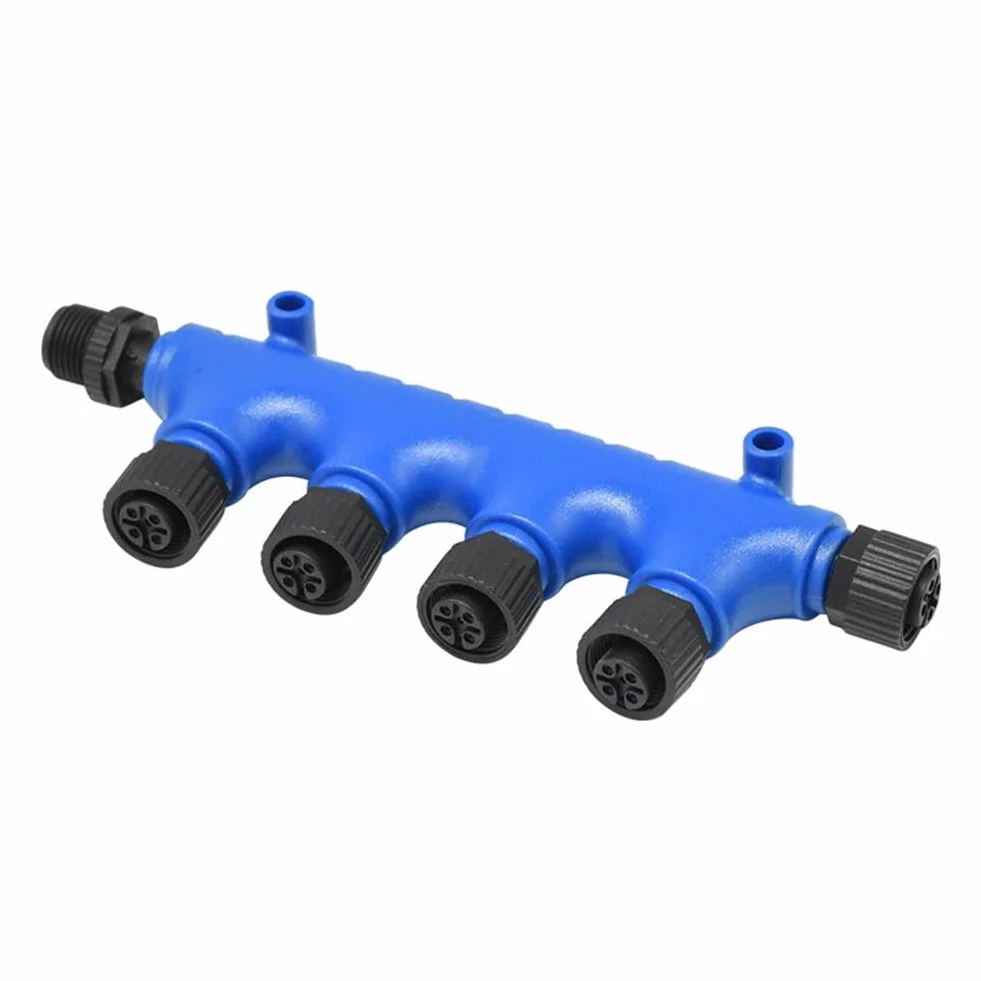 Marine T Connector M12-5P 3-7 Way IP67 NMEA 2000 Backbone Drop Garmin Simrad, conector de latón roscado 12 mm, 1 macho a 6 hembra
