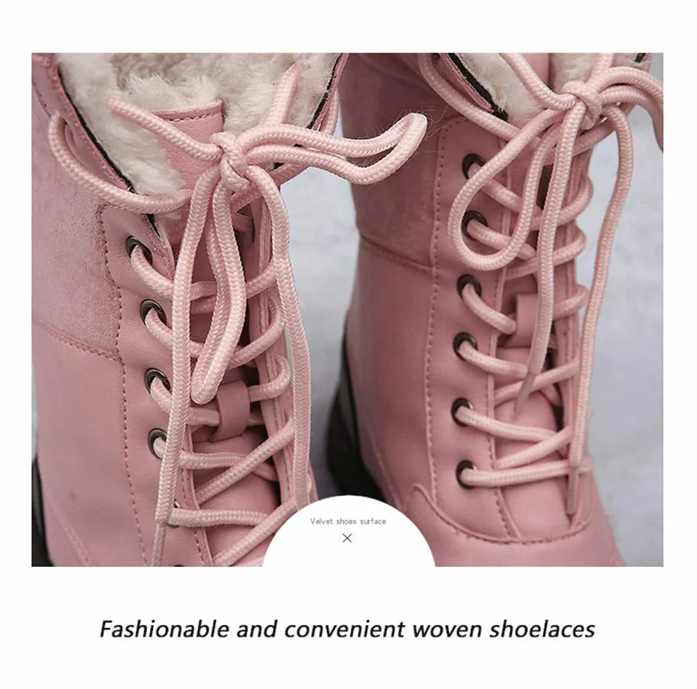 Mujer Botas de Nieve Impermeables Invierno Clima frío Aislamiento cálido Media Pantorrilla Forradas Piel sintética