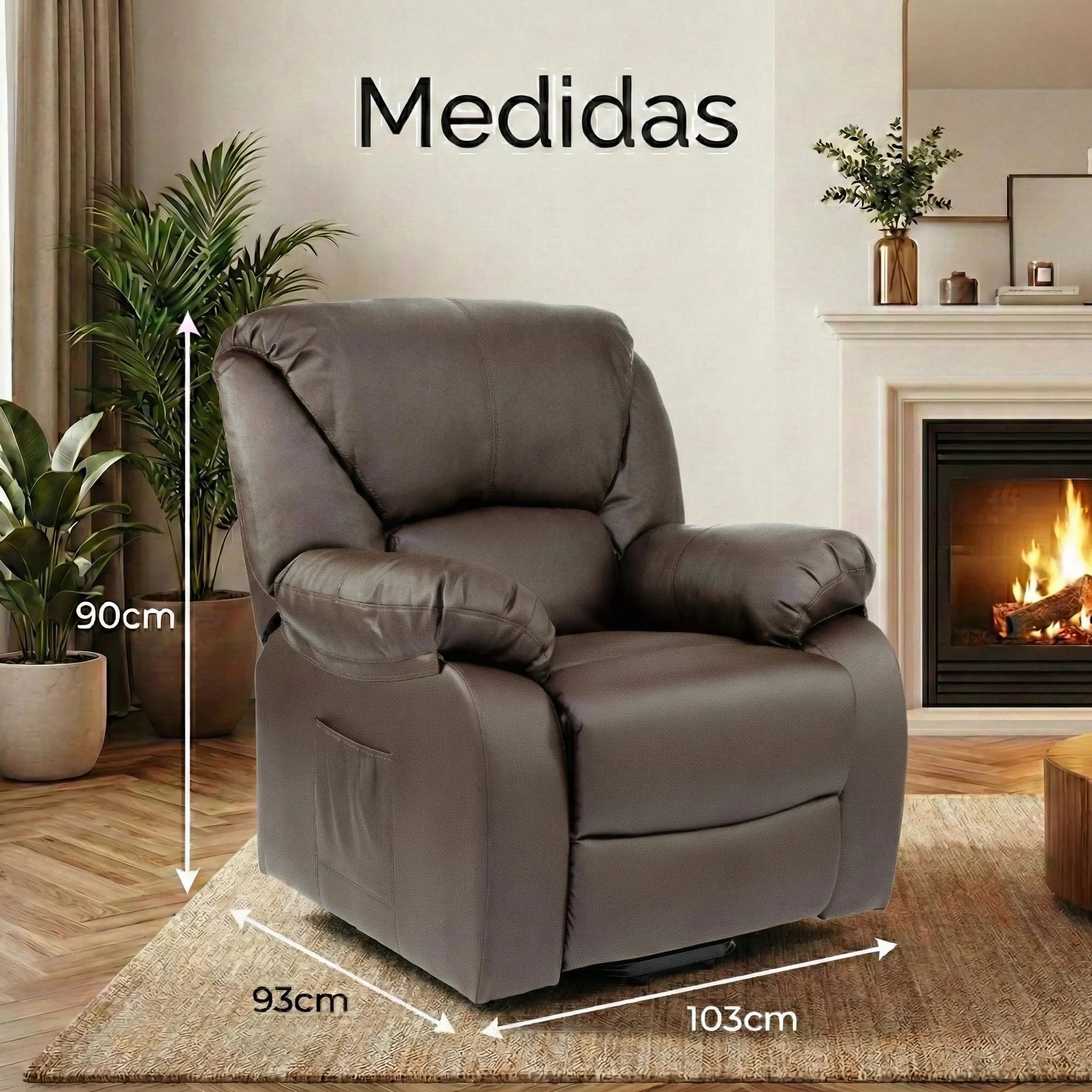 Sillon de Relax Reclinable Electrico con Masaje y Calor Lumbar para Personas Mayores