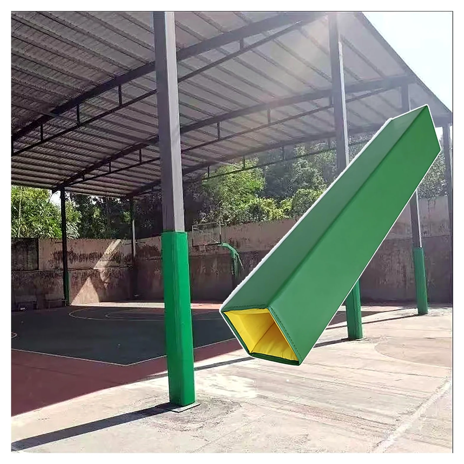 Funda protectora para poste de baloncesto resistente a la intemperie, color verde, para columna de garaje, manga para poste de baloncesto, equipo deportivo al aire libre, protección resistente