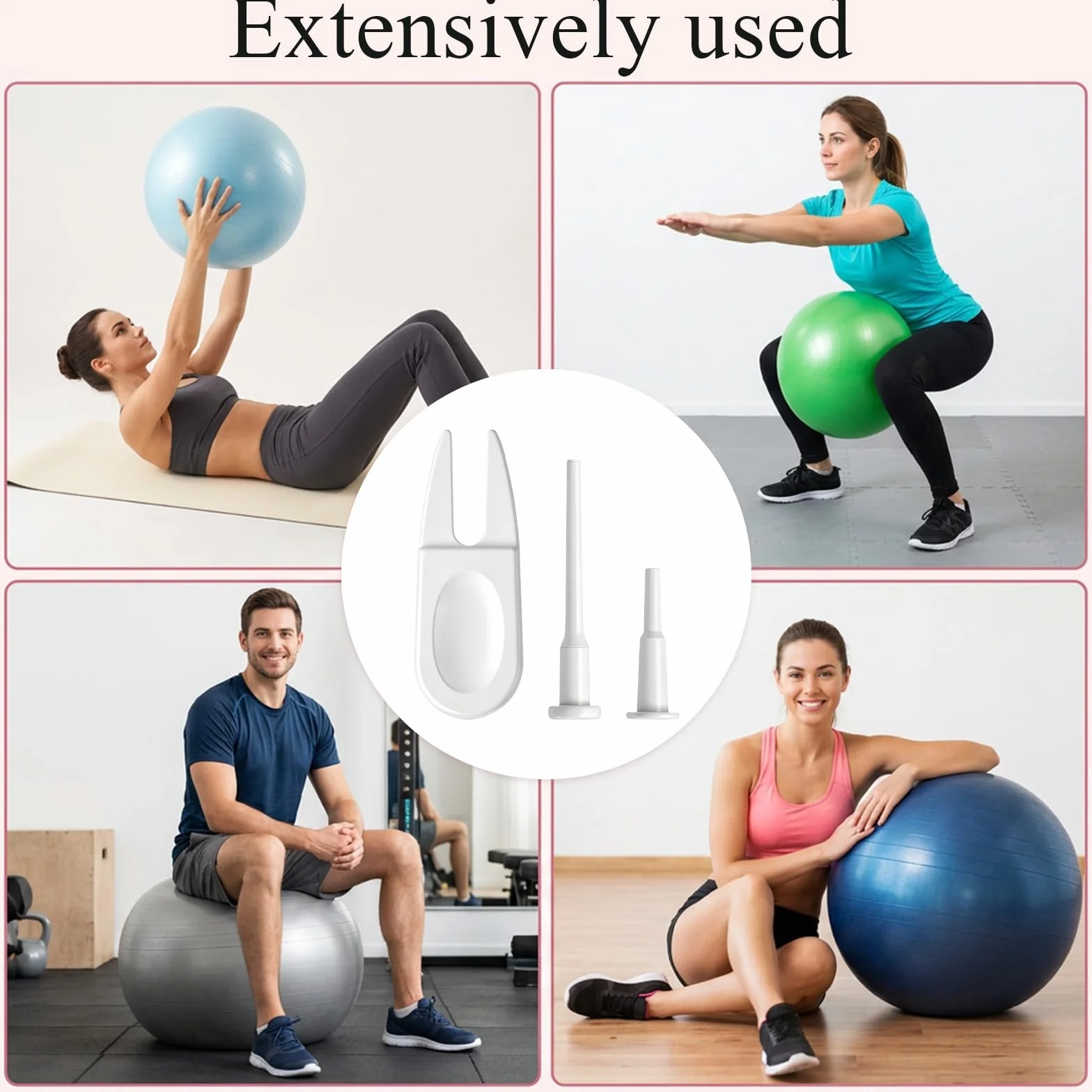 Tapones de bola de yoga, 20 tapones de aire con 2 herramientas de extracción, kit de repuesto de tapón de bola de ejercicio, bola de ejercicio, tapón de aire para pelotas de pilates, pelotas