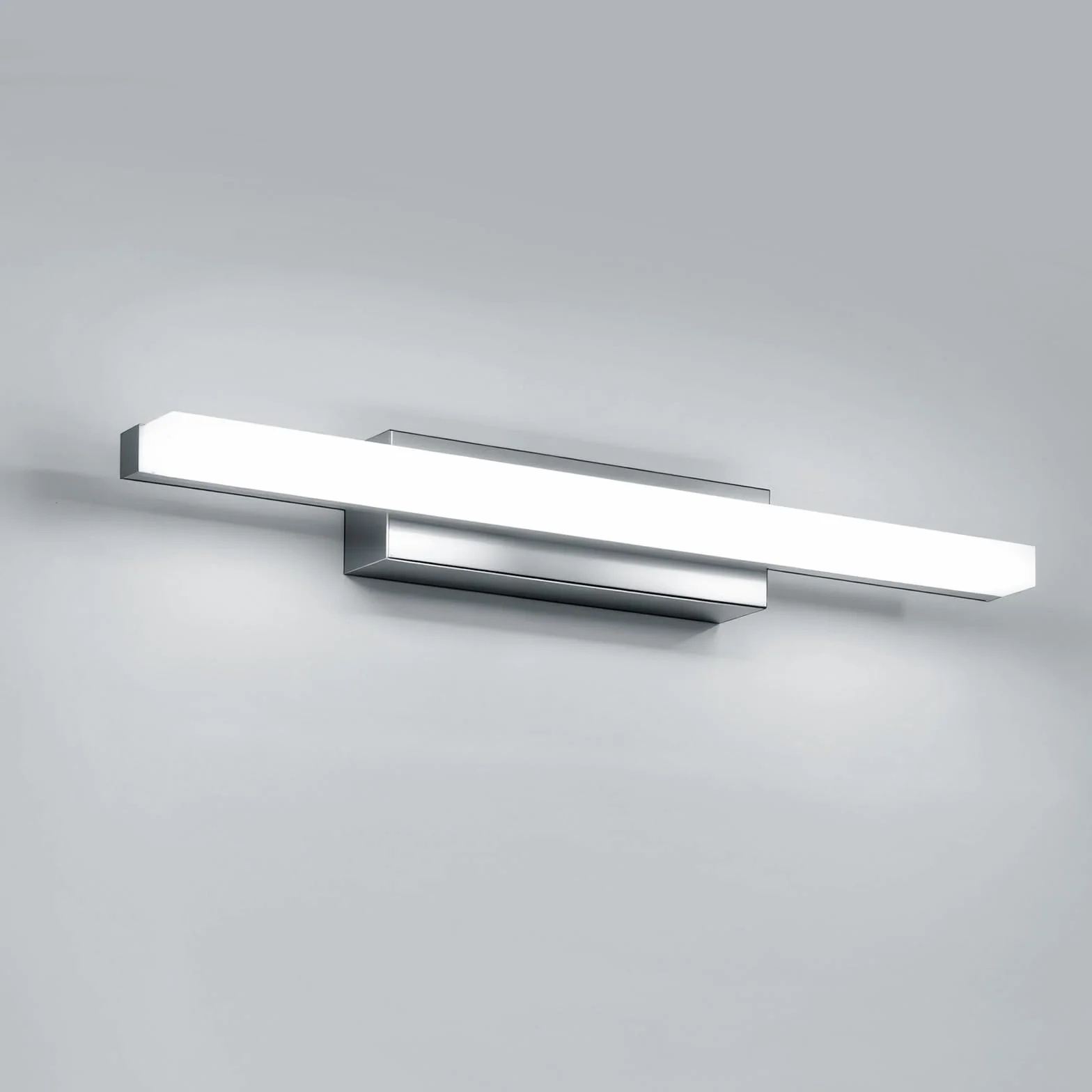 Yafido Aplique Espejo de Baño 40CM LED 9W Cromo IP44 6000K 230V Luz Maquillaje
