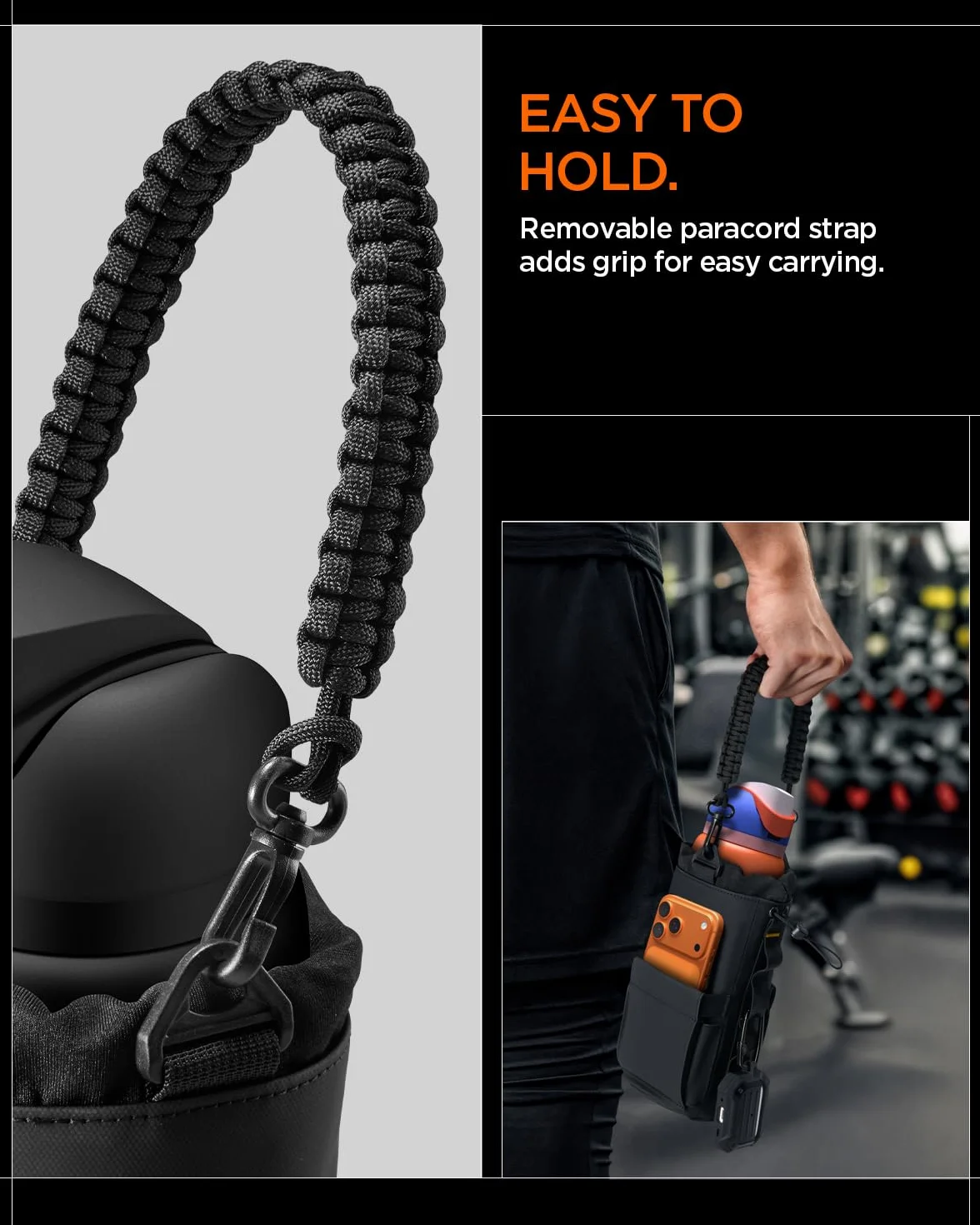 Spigen Life LF500 Bolsa Magnética de Gimnasio, Porta Botella de Agua, Negro