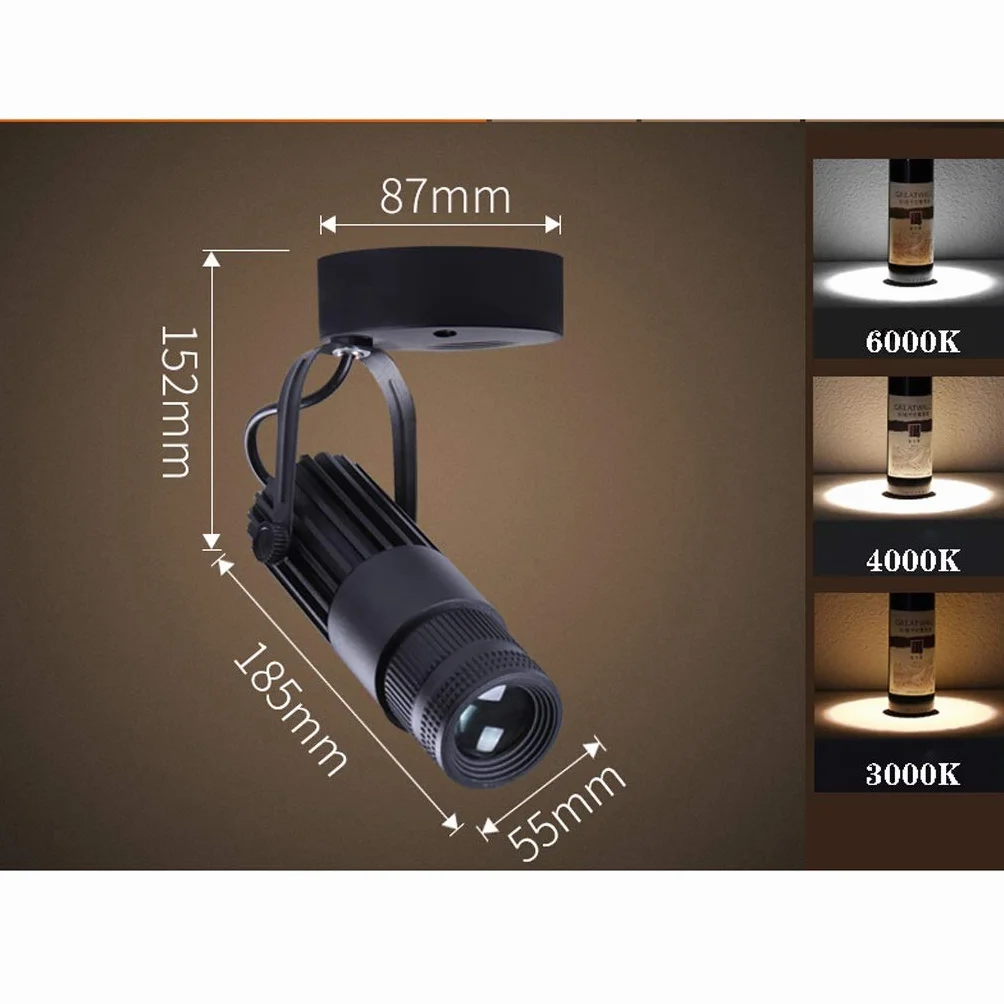 Iluminación de riel LED 15W Regulable con Zoom Aluminio Negro 4000K