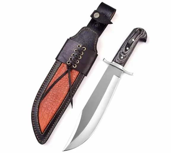 Novahaven Cuchillo Bowie de Acero D2, Hoja Fija de 15 Pulgadas | Full Tang