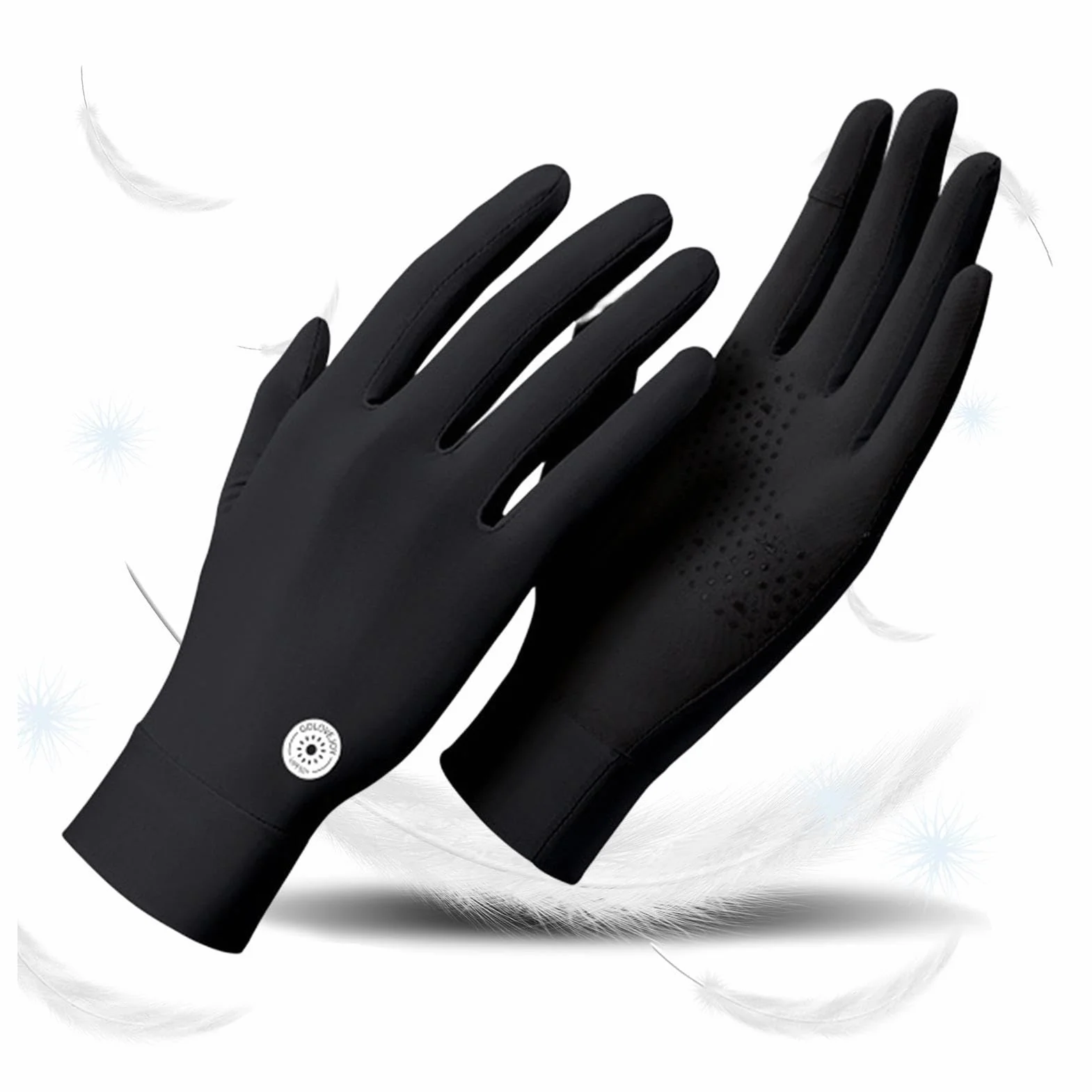 Guantes de protección solar, guantes transpirables con sensación de hielo, guantes de sol de pesca, guantes de kayak, equipo de remo, canoa, equipo profesional de protección UV UPF 50 Plus para