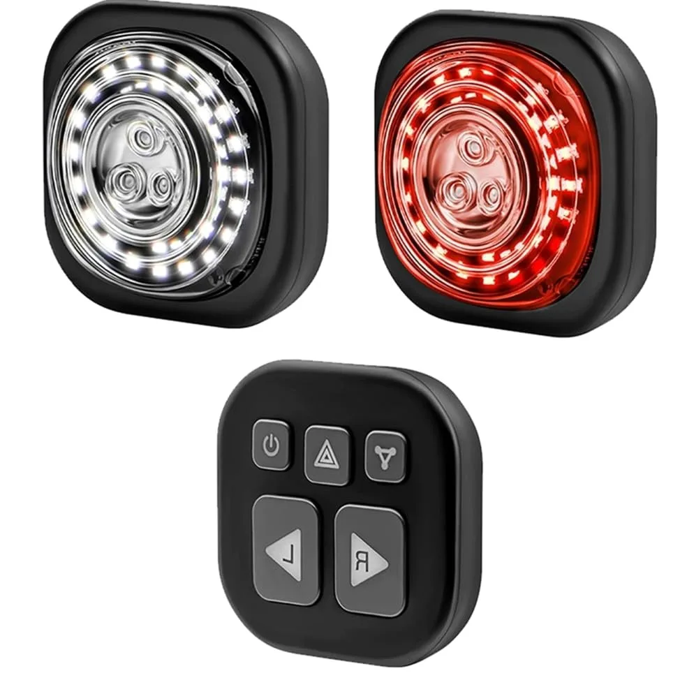 de Luces Inteligentes para Bicicleta 2Pack, Luces de Bicicleta 2Pack, y Señal de, Luz Delantera y Trasera Sincronizada con Control Remoto para Montar de Noche.