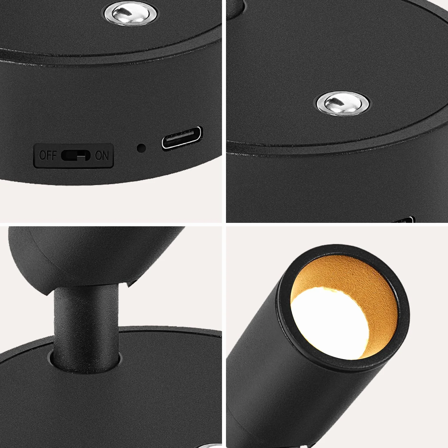 Kambo LED Lámpara de Pared Recargable 4000mAh con Control Remoto y Temporizador, 2 Pieza