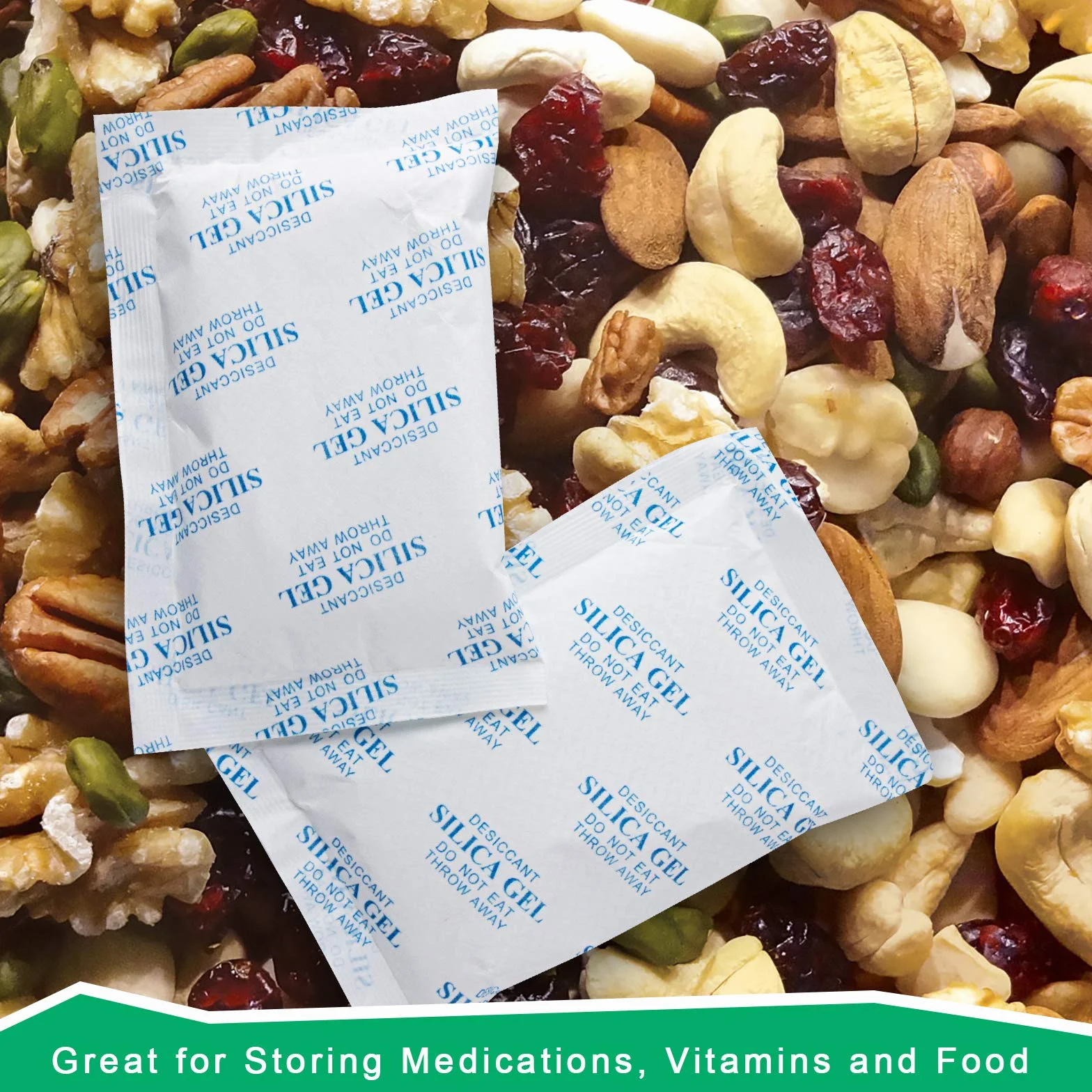 Gel de sílice desecante absorbente de humedad 250 paquetes Moisture Absorber Silica Gel Desiccant Packets
