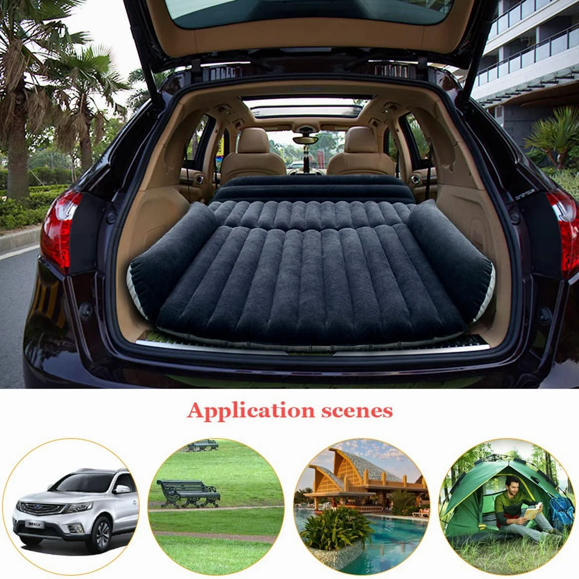 Colchón de Aire para automóvil con Bomba para SUV, Cama Inflable más Gruesa para Viajes de Campamento al Aire Libre, molex FL-180, Diseño Personalizado, with Bearing