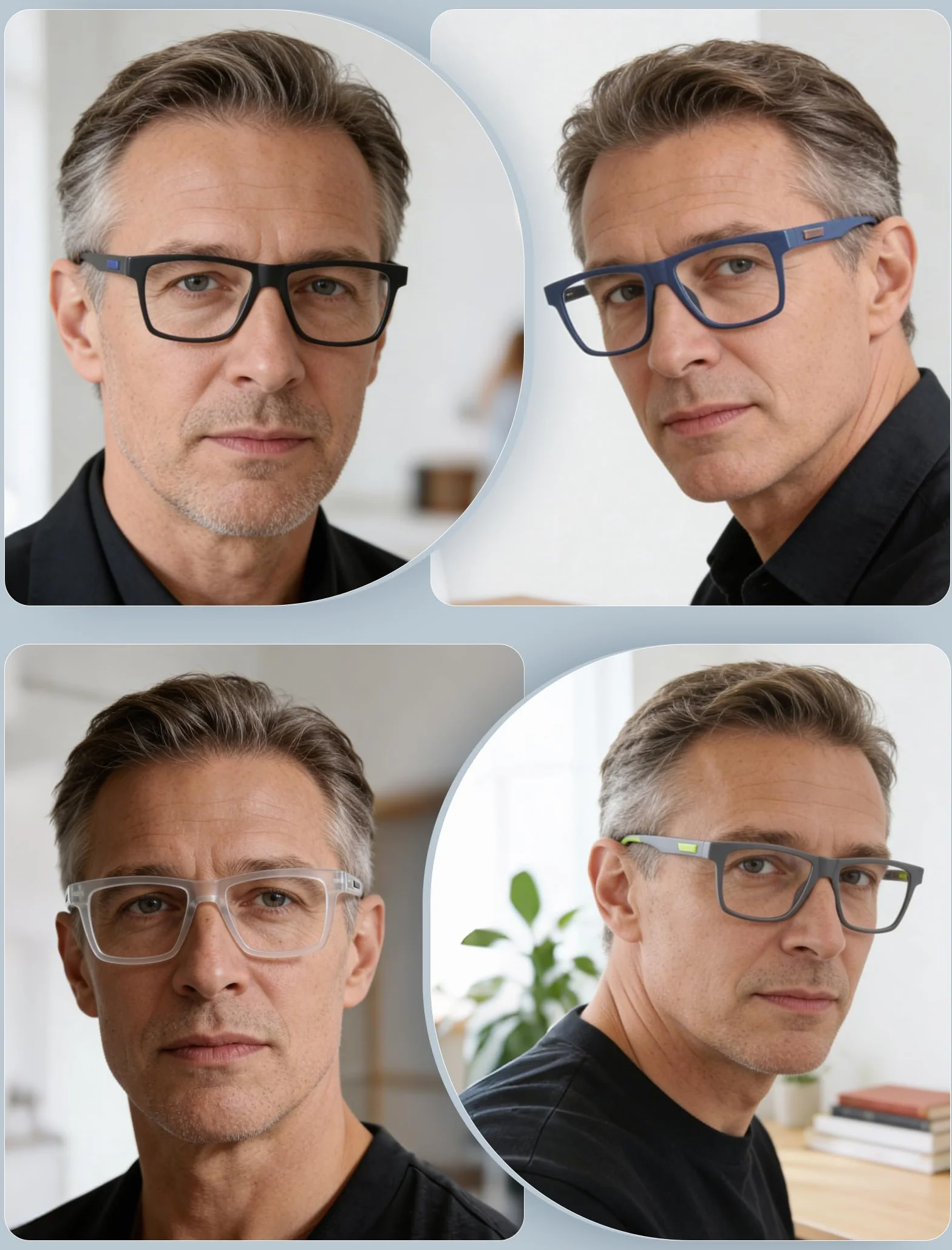 MODFANS Varillas de Goma 4 Gafas de Lectura Anti Luz Azul Lente Clara Colores Mezclados