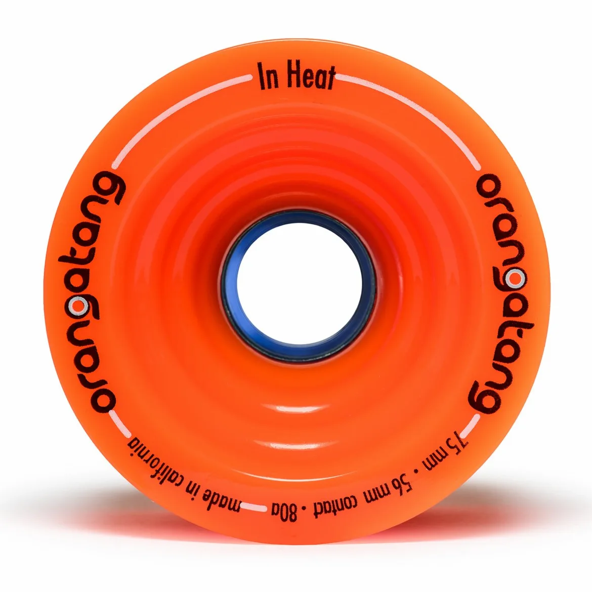 Orangatang In Heat 75 mm 80a Downhill Longboard Skateboard Cruising Wheels (Orange, Set of 4)
