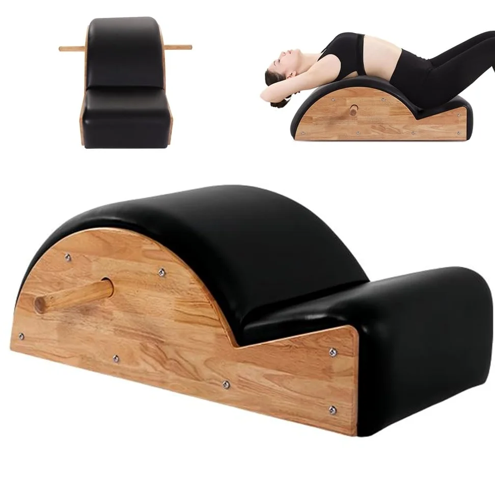 Corrector de Columna Espinal Pilates – Corrector de Postura, Máquina de Pilates Reformer, Accesorio de Yoga y Pilates , Madera Caucho,casa y Entrenar en el Gimnasio