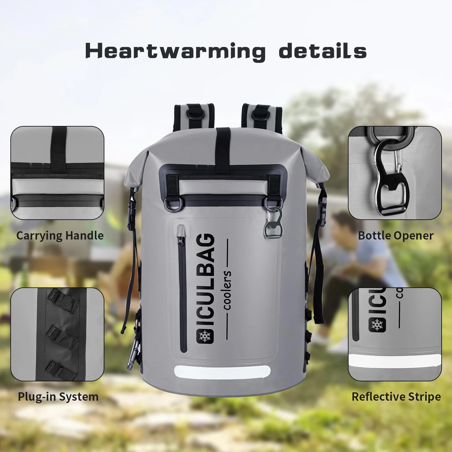 Mochila Nevera Portátil para Playa,Bolsa Térmica Isotérmica Grande 35L para 48 Conservas y Porta Alimentos Mochila Nevera Isotérmica