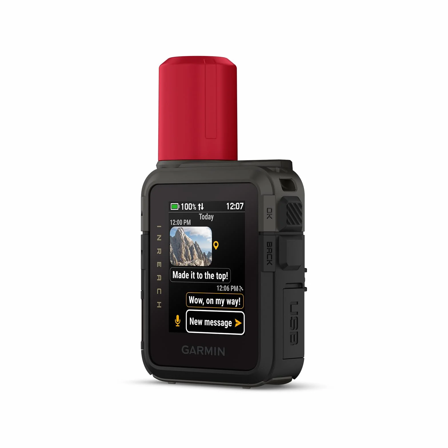 Garmin inReach Mini 3 Plus, Dispositivo Satelital Compacto con GPS, SOS con Pantalla Táctil a Color, Mensajes de Texto, Fotos y Mensajes de Voz vía satélite, LiveTrack, hasta 350 Horas de autonomía