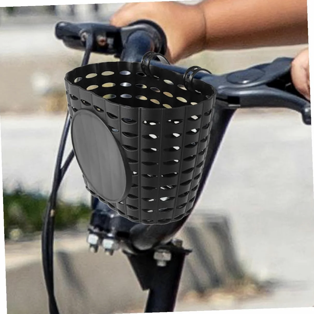 PRETYZOOM Cesta de Bicicleta Desmontable para Niños con Correa, Fácil Instalación, Material Plástico Negro, Accesorio Adecuado para Bicicletas Infantiles