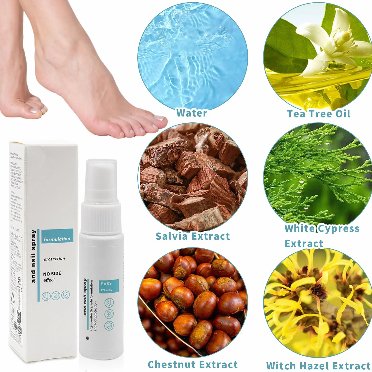 Spray para hongos en los pies y uñas, 2 unidades, reparación de uñas y control de olores