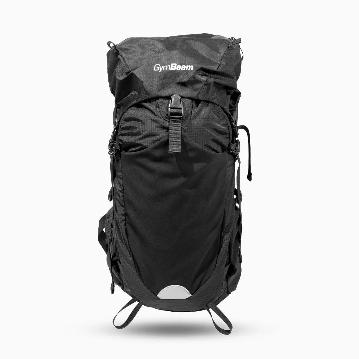 GymBeam Mochila de Trekking 40 l: Mochila compacta para Senderismo con Sistema de ventilación, 9 Bolsillos, Funda Impermeable integrada y Elementos Reflectantes., Schwarz