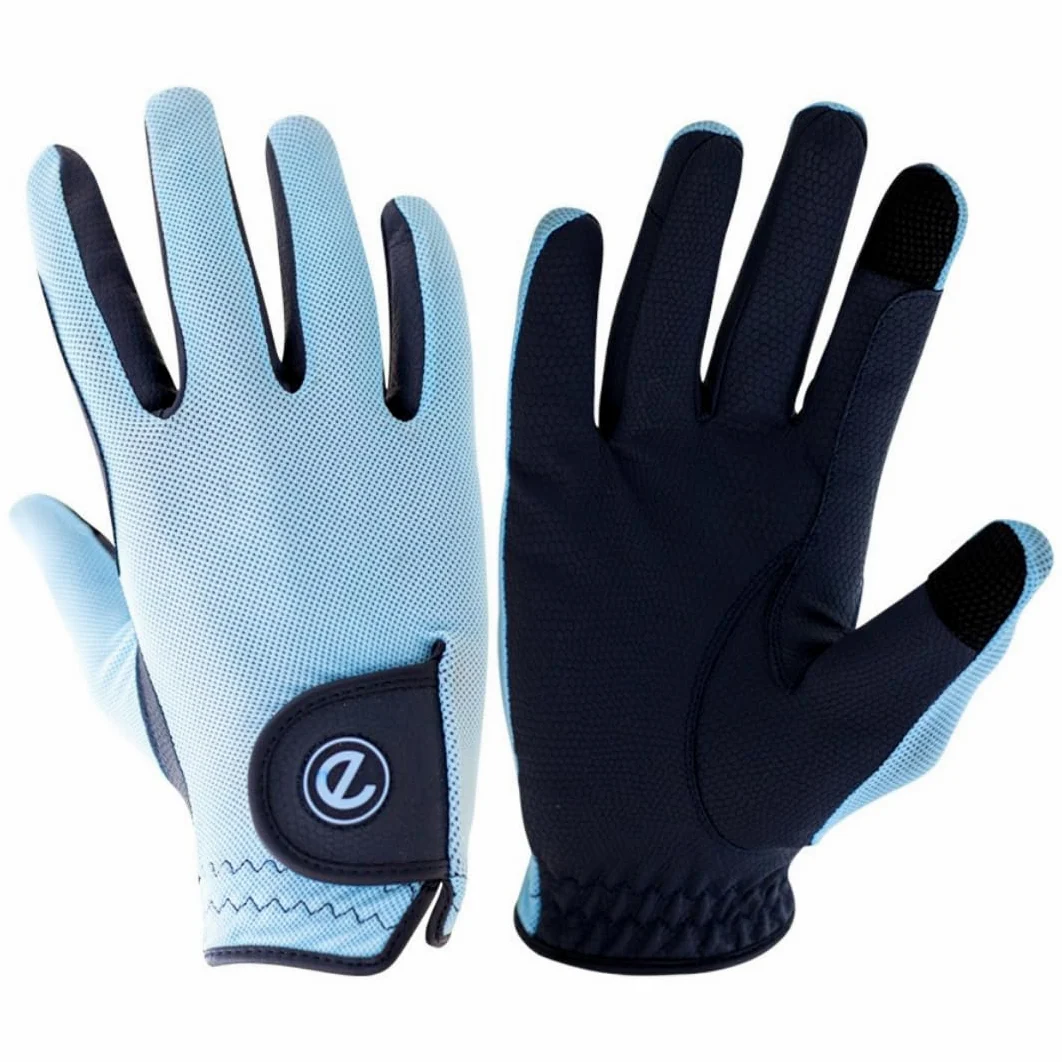 eGlove - Guantes de equitación eQUEST GripPro X-LITE - Ligero, transpirable, material antideslizante - Parte trasera de malla cómoda - Guantes para pantalla táctil