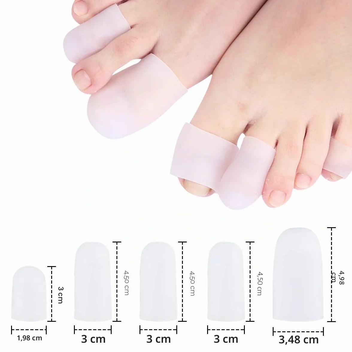 Punteras de gel de silicona 20 unidades protectores para dedos amortiguar callos