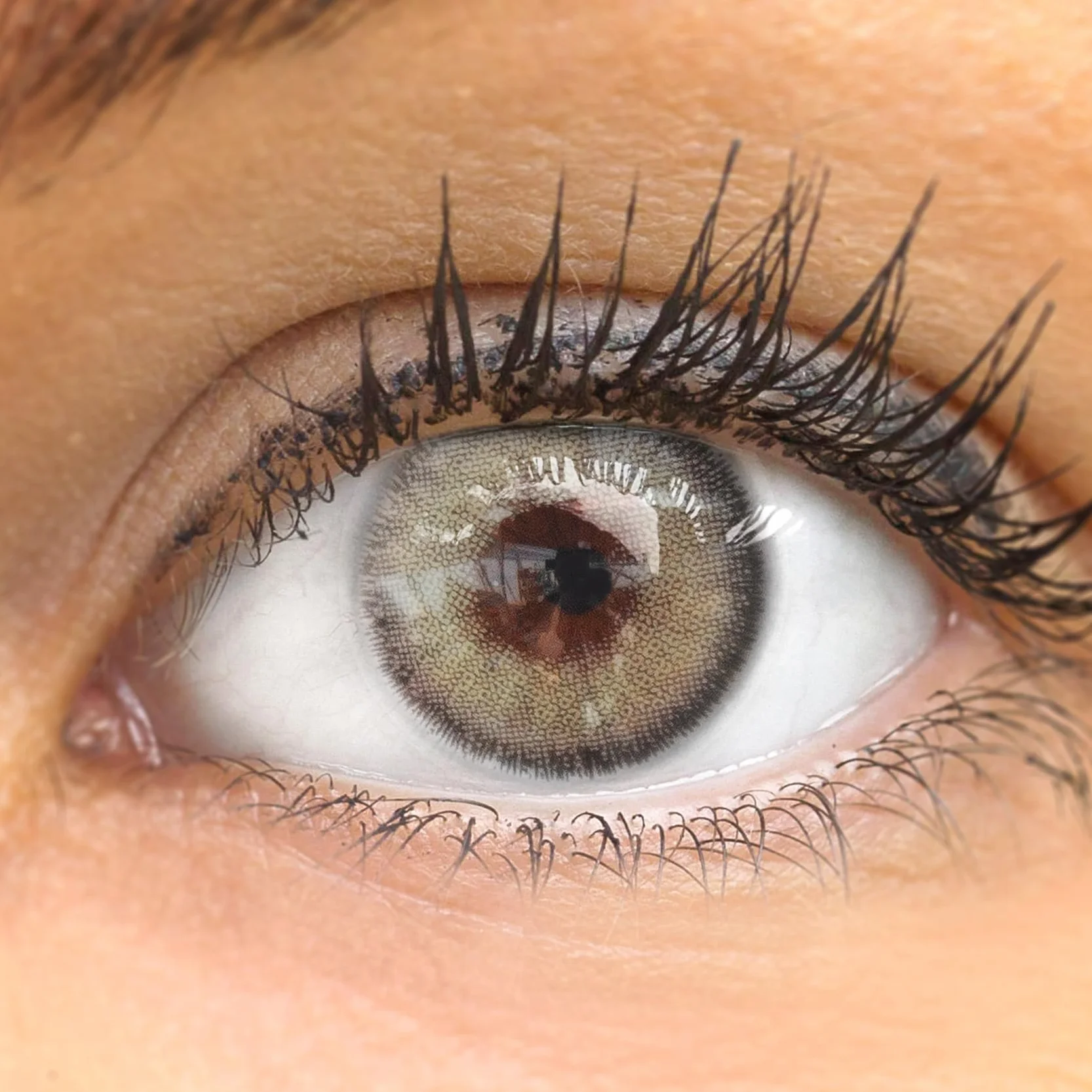 GLAMLENS Mirel Grey lentillas de color gris hidrogel de silicona 1 par 90 días sin graduación