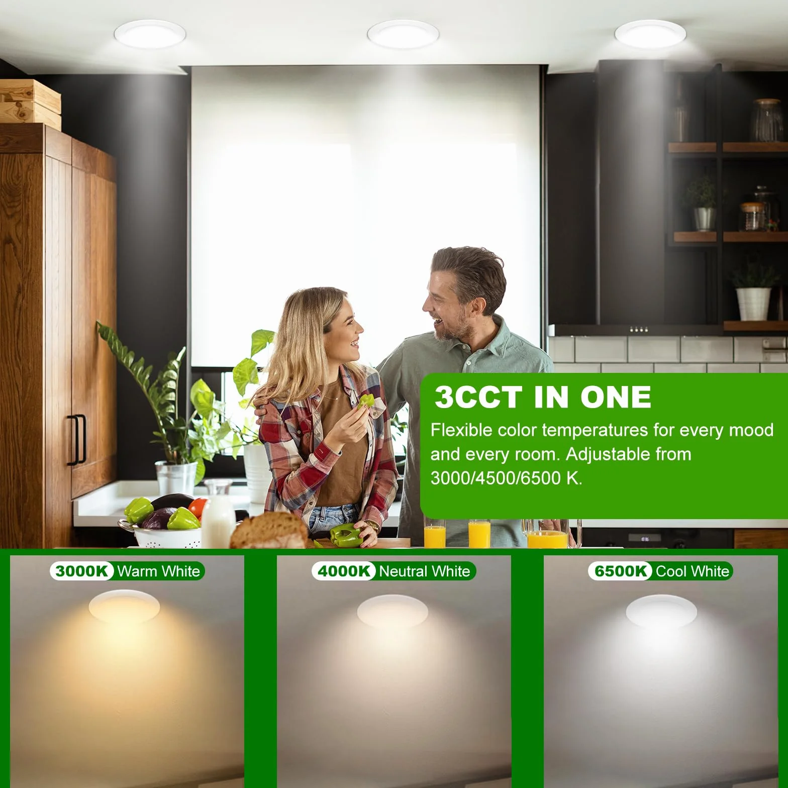 Focos LED Interior Techo 230V 7W Ø 65-75 mm IP44 Regulables Downlight Led Empotrable Blanco 3000K 4000K 6500K 6er