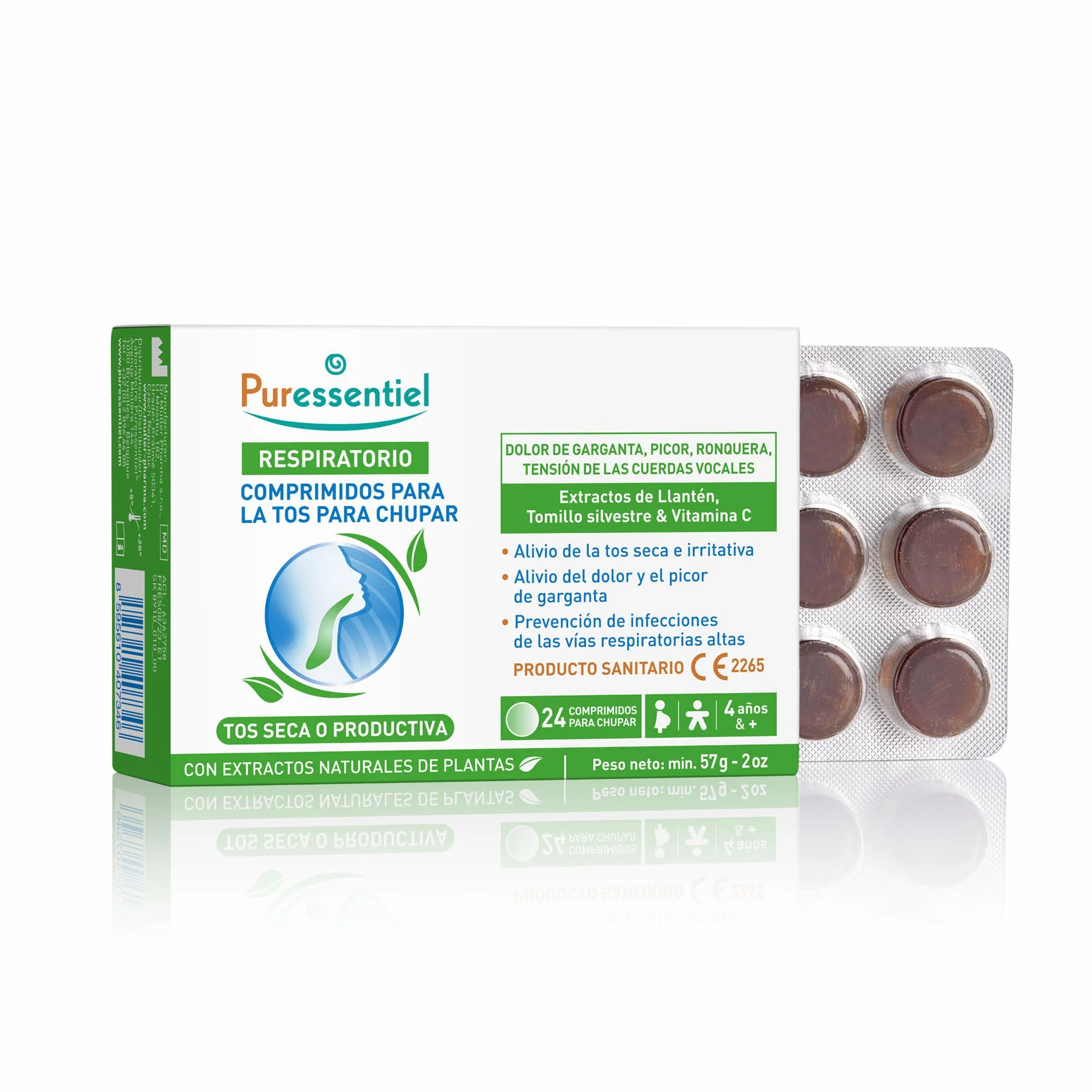 Puressentiel Comprimidos para la Tos Seca o Productiva 24 comprimidos con 21 extractos de plantas BIO
