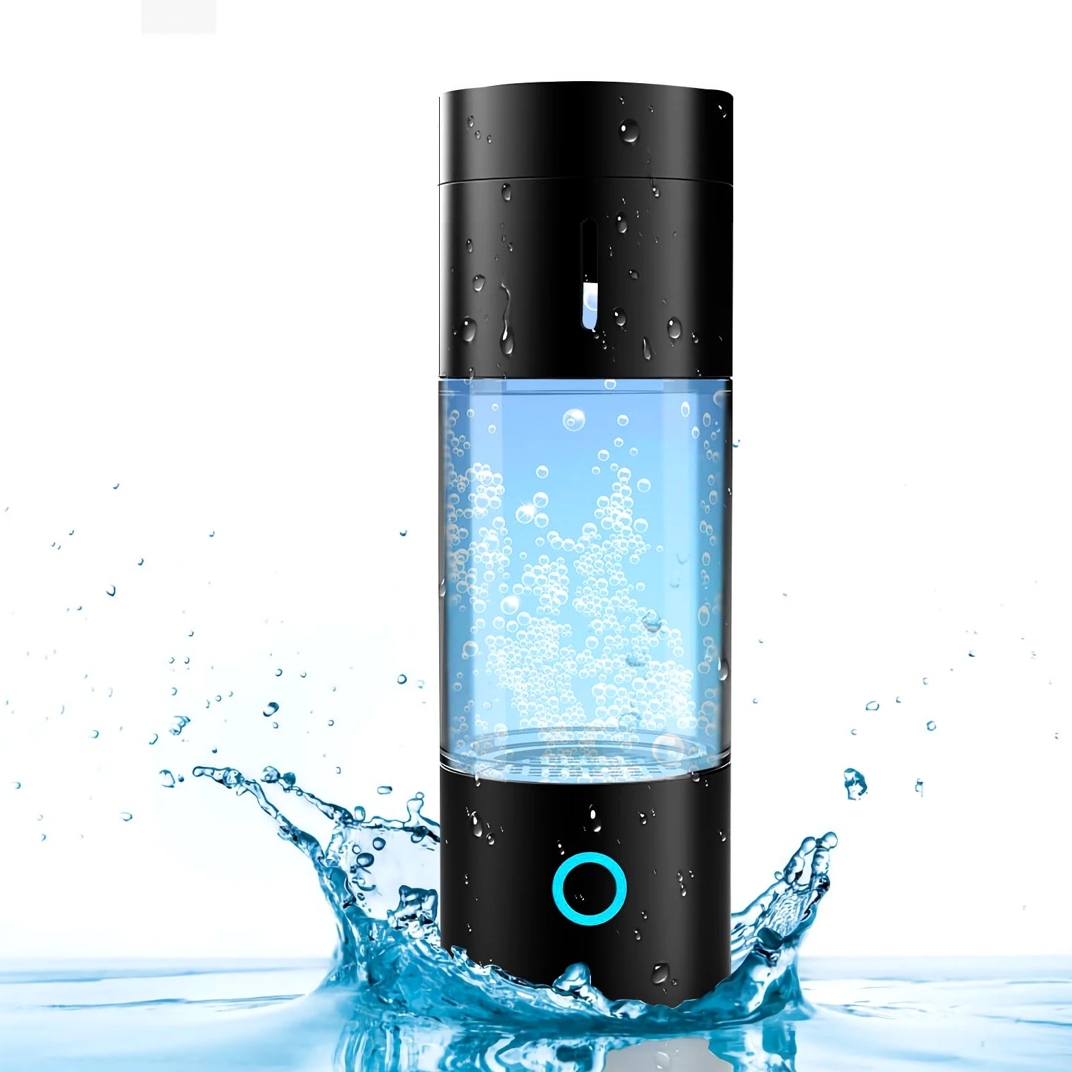 Botella de Agua de Hidrógeno Contenido de Hidrógeno ≥4000ppb Generador de Agua de Hidrógeno Portátil con Tecnología PEM y SPE Generador de Agua 230 Ml (Negro)