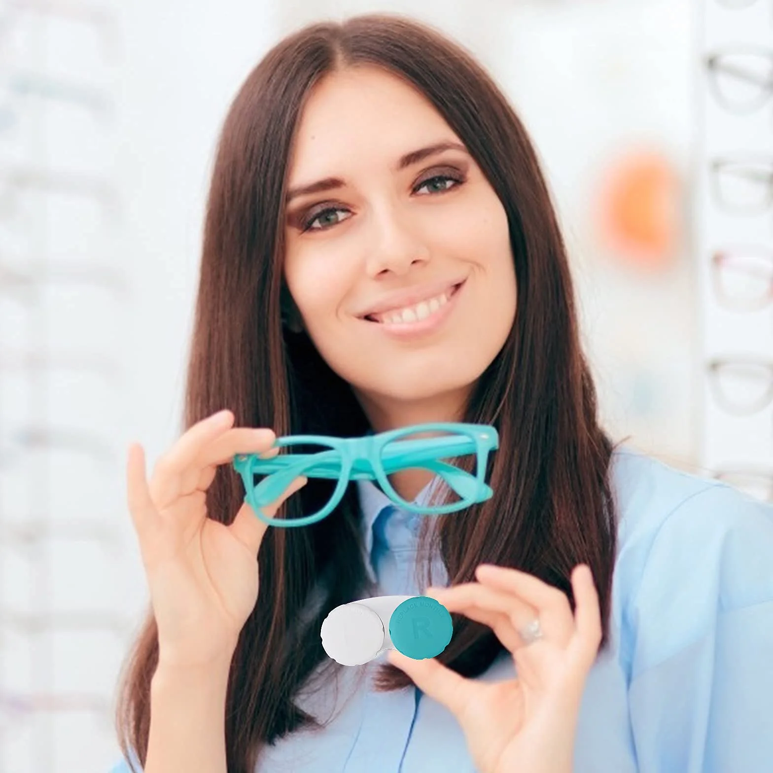 Funda para lentes de contacto a prueba de fugas, kit de inmersión con tapa de rosca, 12 colores, Viajes