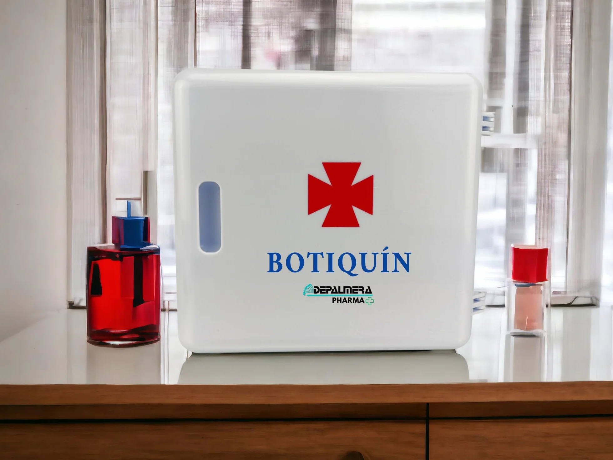 Pharma Botiquin Armario de pared Primeros Auxilios para Hogar Trabajo Casa Oficina con Guantes Vendas Gasas Algodon Tijeras Tiritas