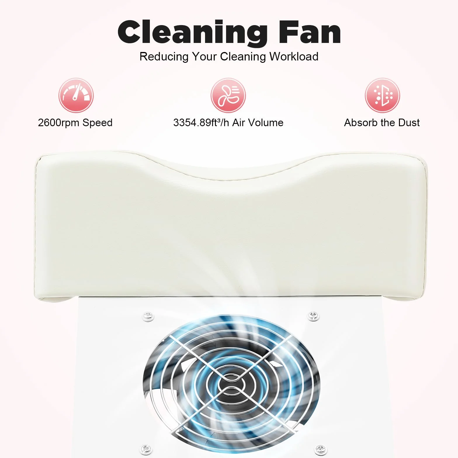 MINRS Taburete de Pedicura Silla Móvil Altura Ajustable Reposapiés Blanco