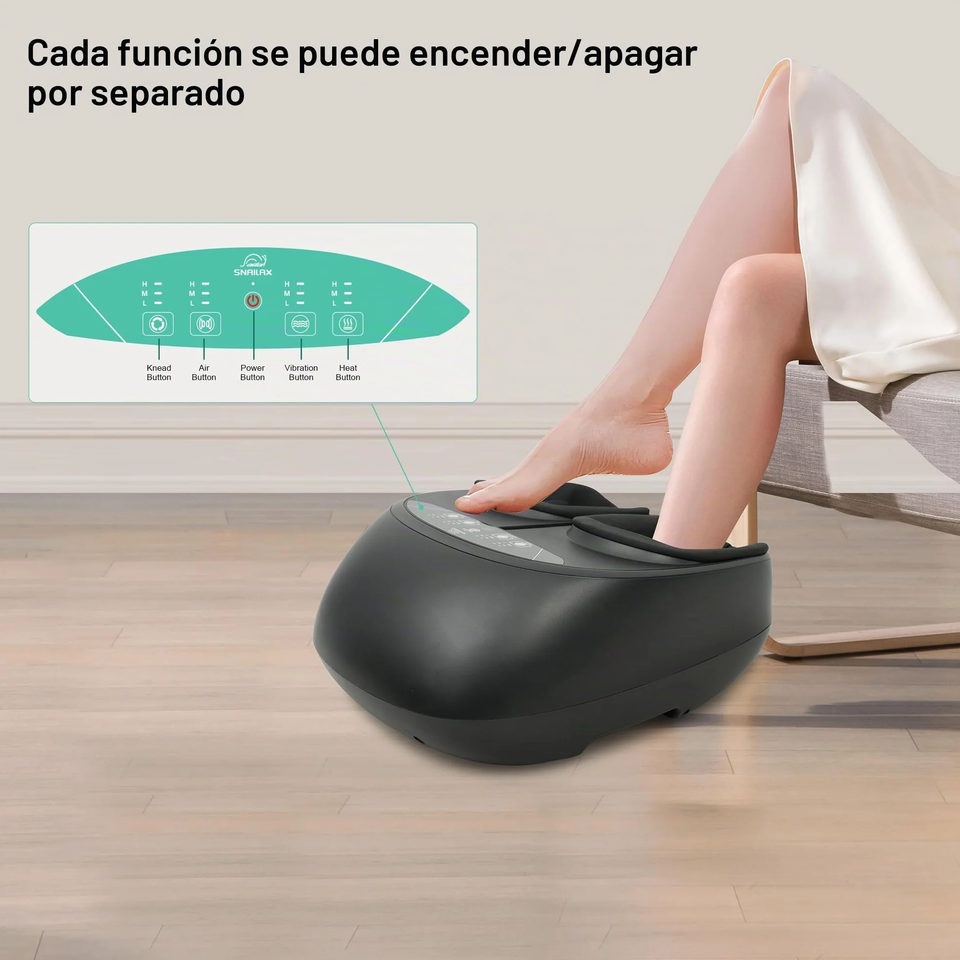 Snailax Masajeador de pies Shiatsu con calor y compresión, eléctrico con mando a distancia