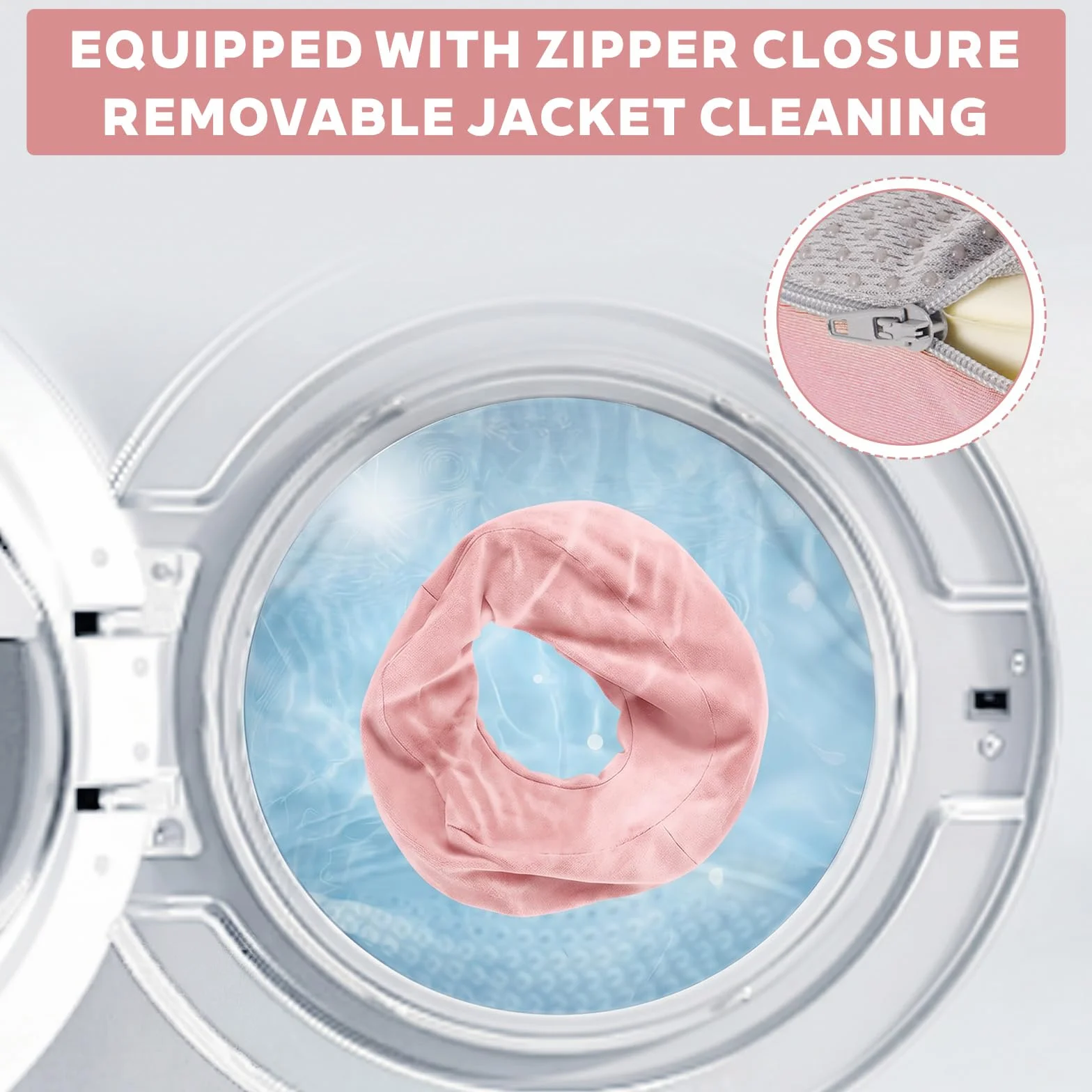 Almohada de Masaje Facial Boca Abajo con Agujero - Reposacabezas en Forma de U con Espuma Viscoelástica Rosa