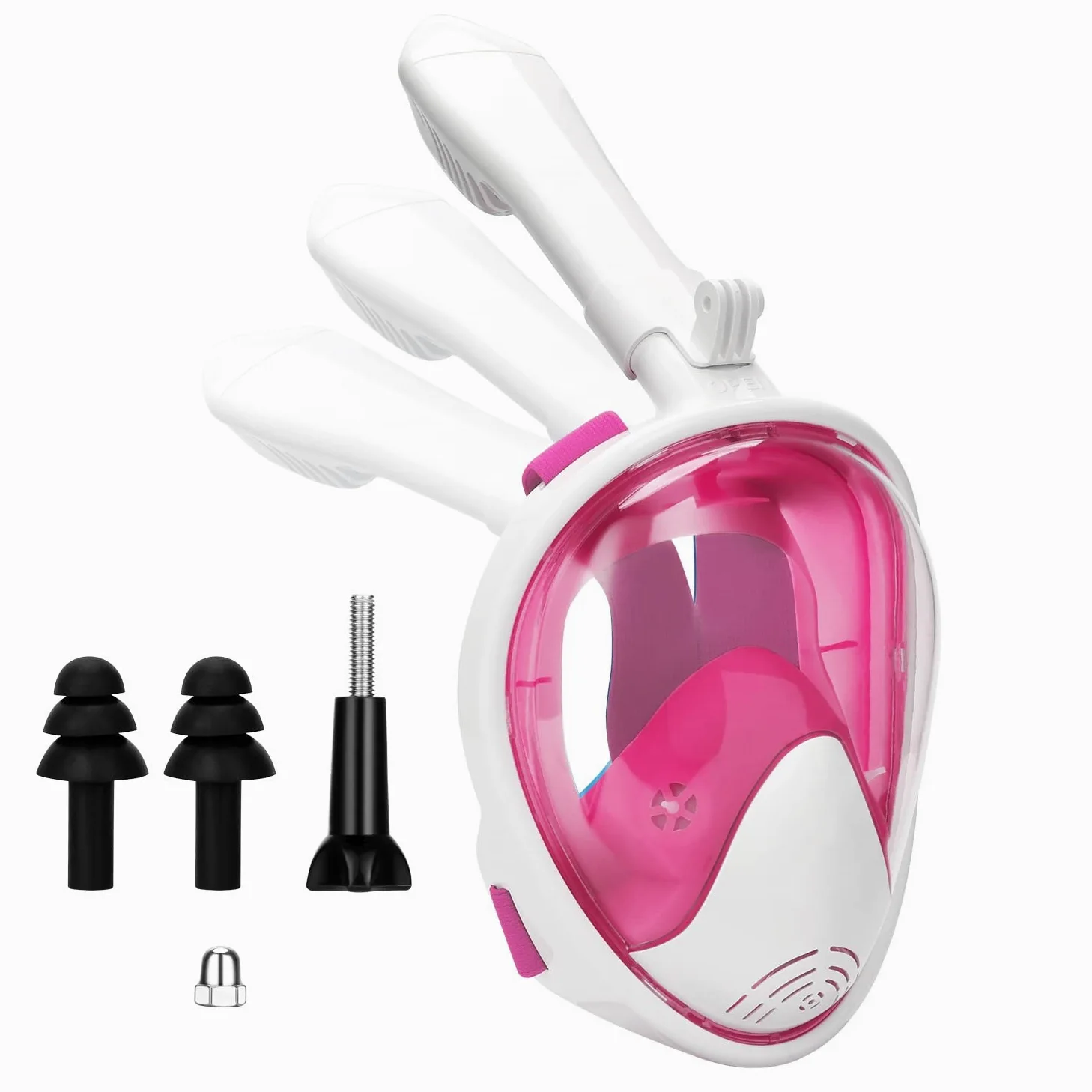 Oumers - Máscara de Snorkel de Rostro Completo para niños, Vista panorámica de 180°, con Sistema de respiración de Seguridad, Soporte de cámara Desmontable, antivaho, antifugas